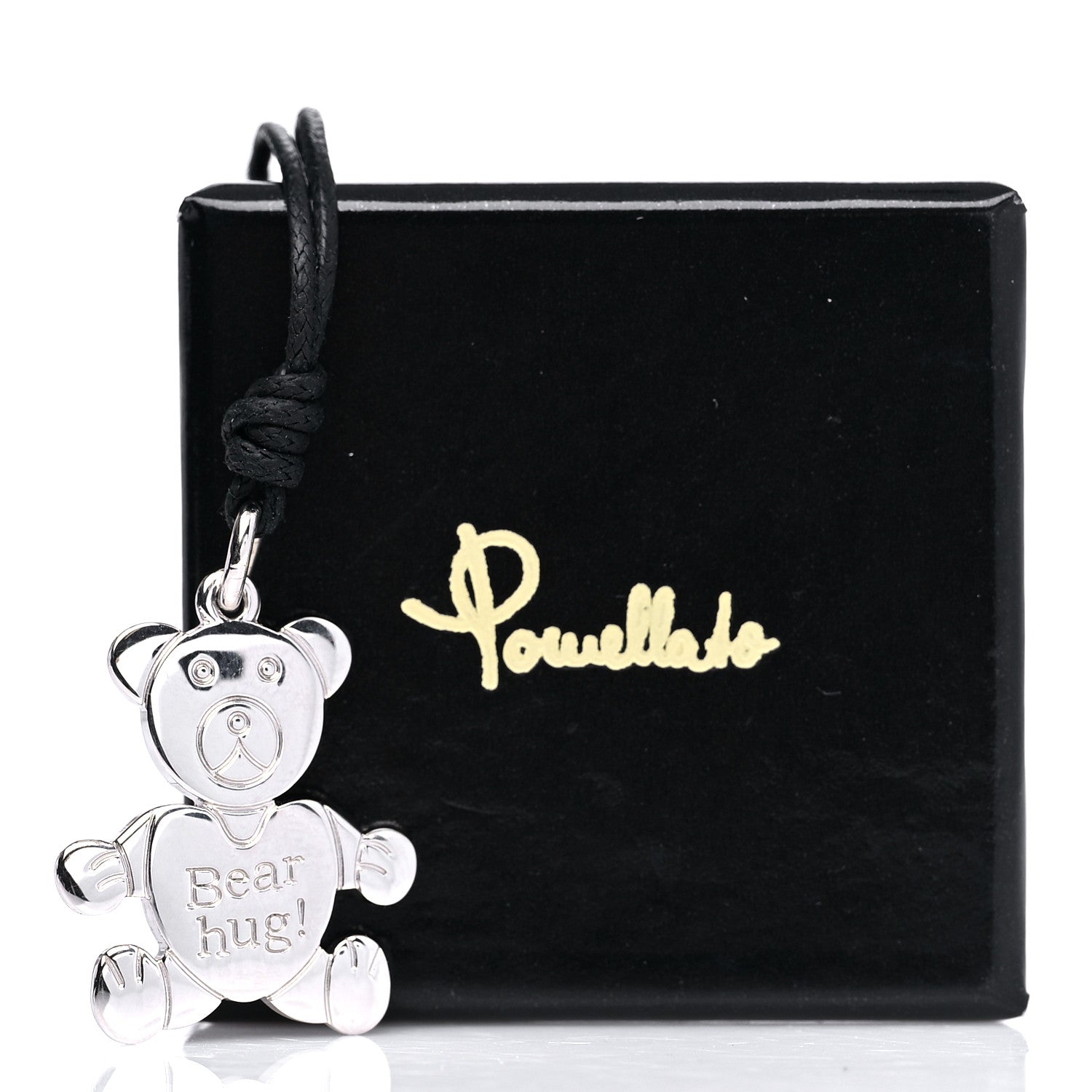 Pomellato Sterling Silver Orsetto Bear Hug Pendant Cord Necklace 4 of 4