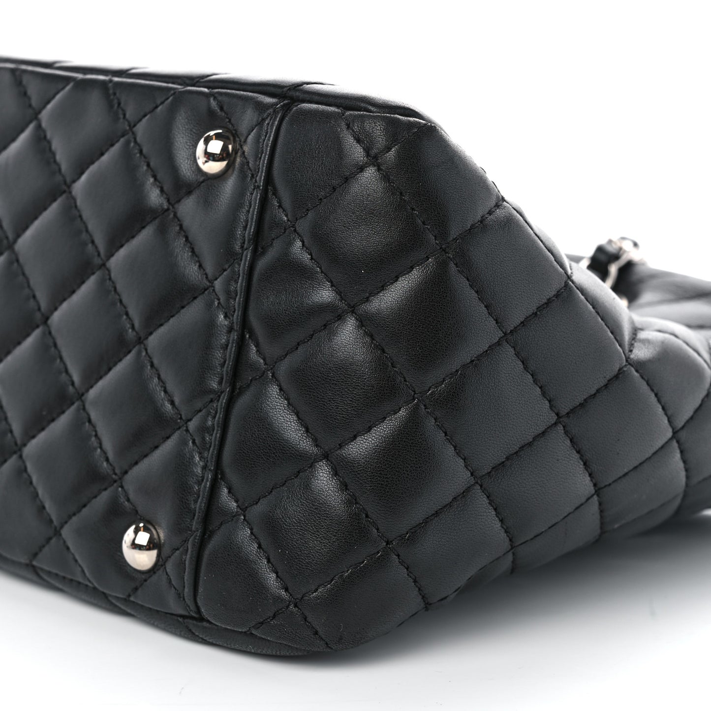 Lambskin Surpique Chevron Small Tote Black