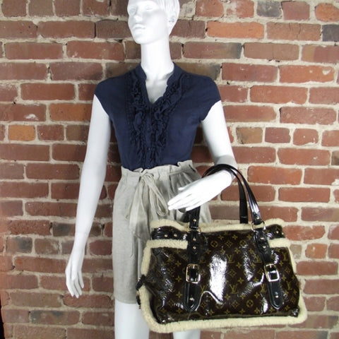 Patent Monogram Shearling Sac Thunder