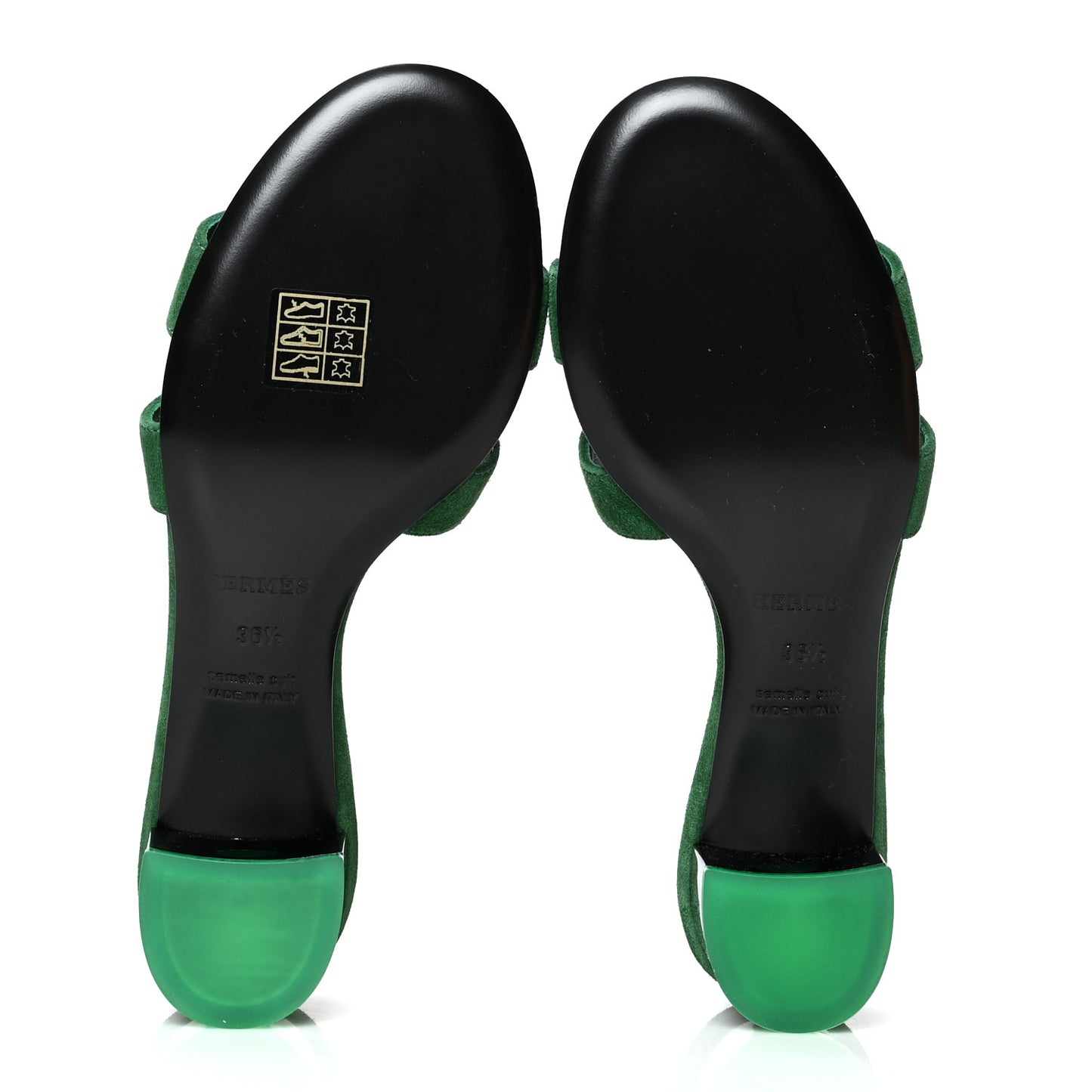 Suede Goatskin Oasis Sandals 36.5 Vert Electrique