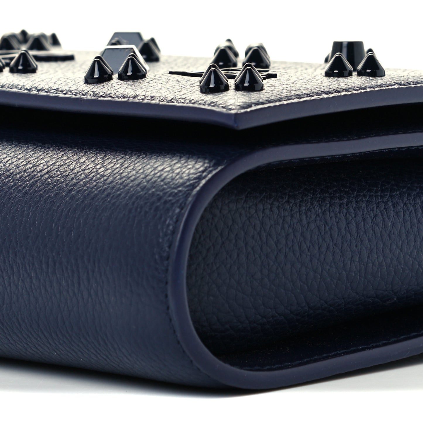 Calfskin Spikes Loubinthesky Paloma Clutch Navy