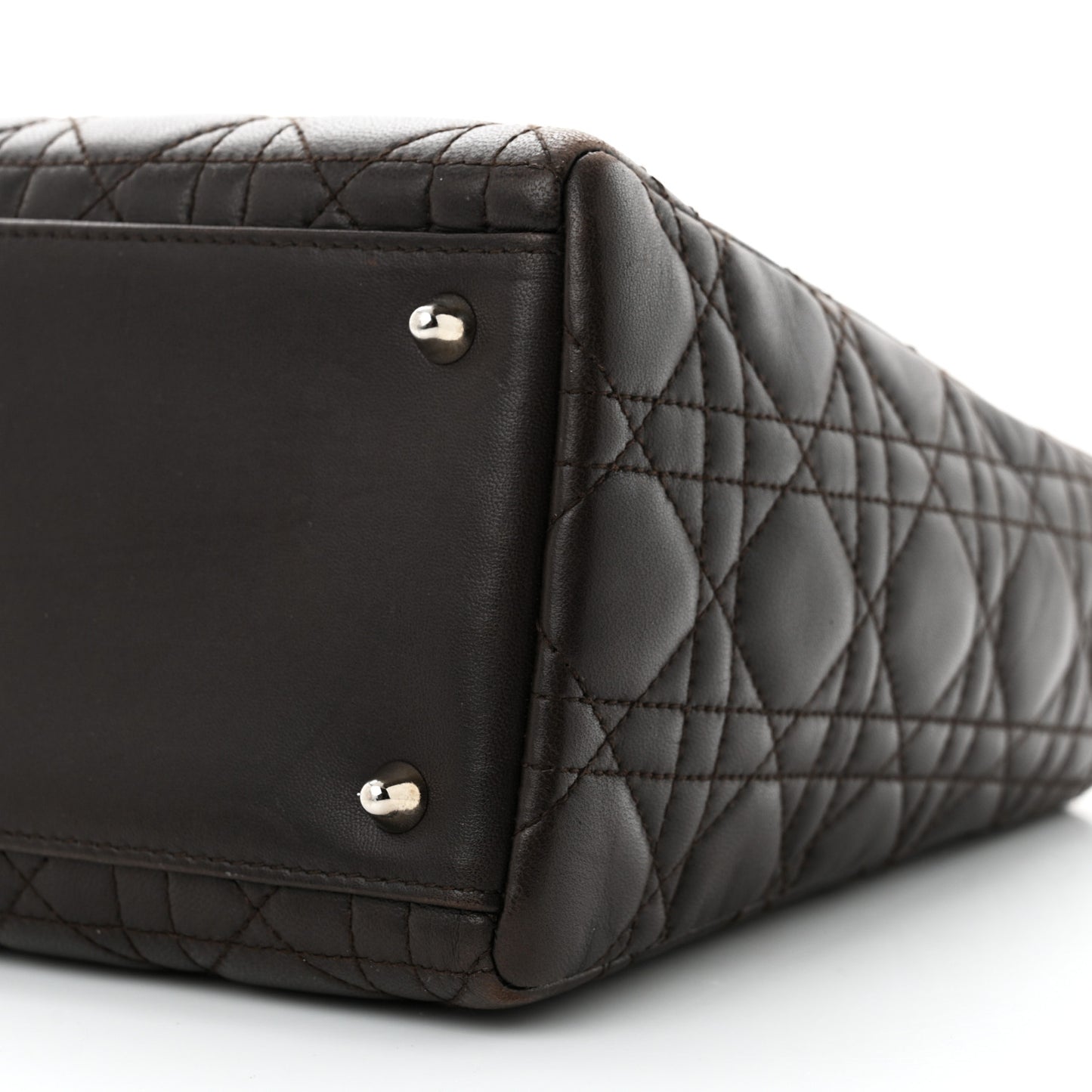 Lambskin Cannage Medium Lady Dior Dark Brown