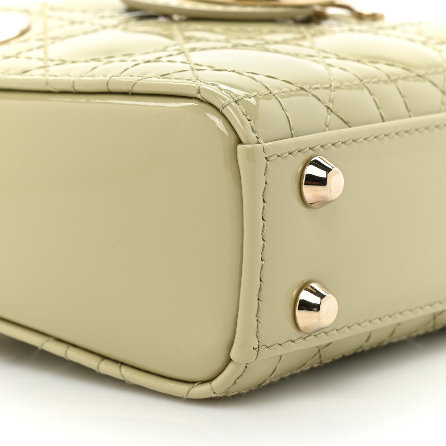Patent Cannage Micro Lady Dior Sage Green