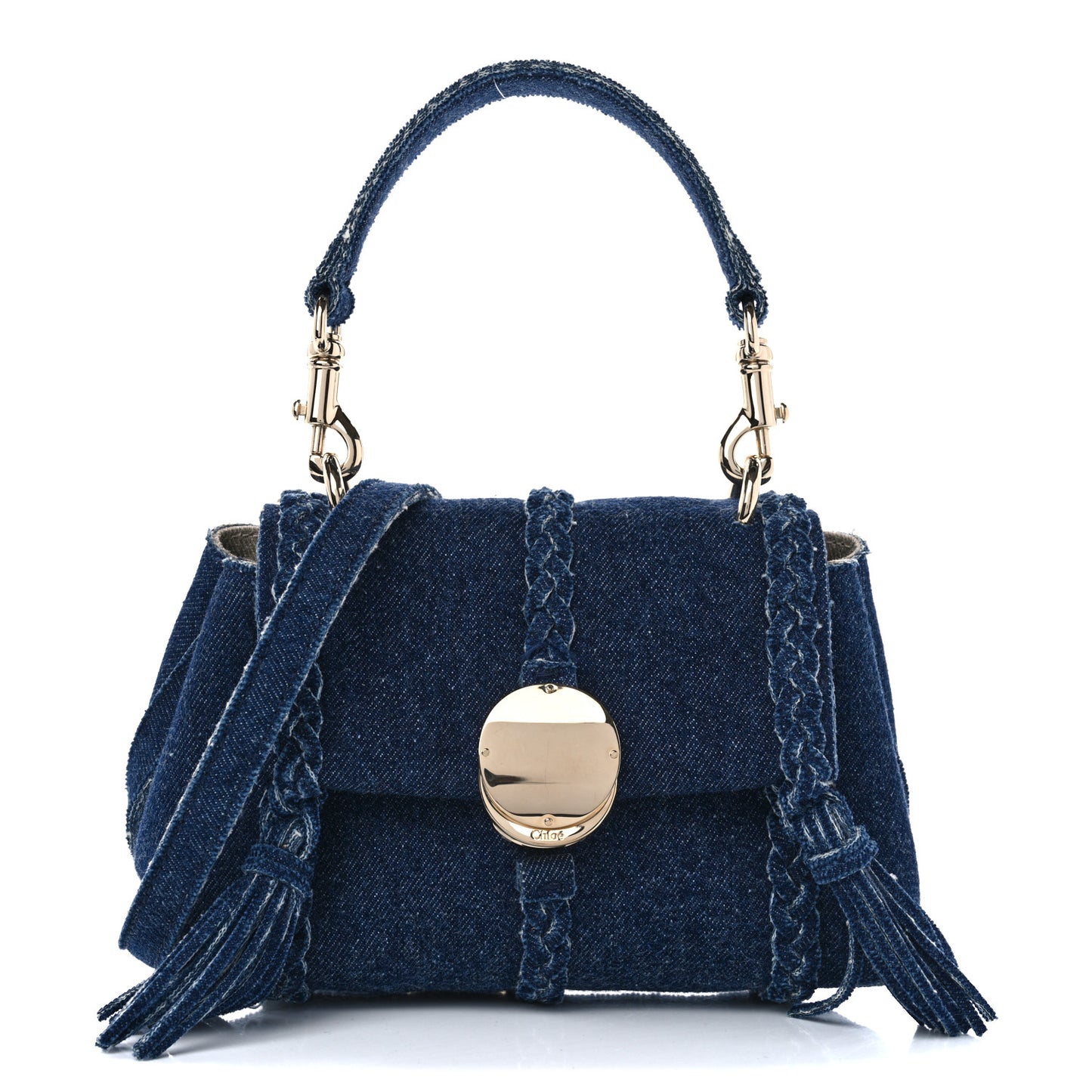 Denim Mini Penelope Soft Shoulder Bag Blue