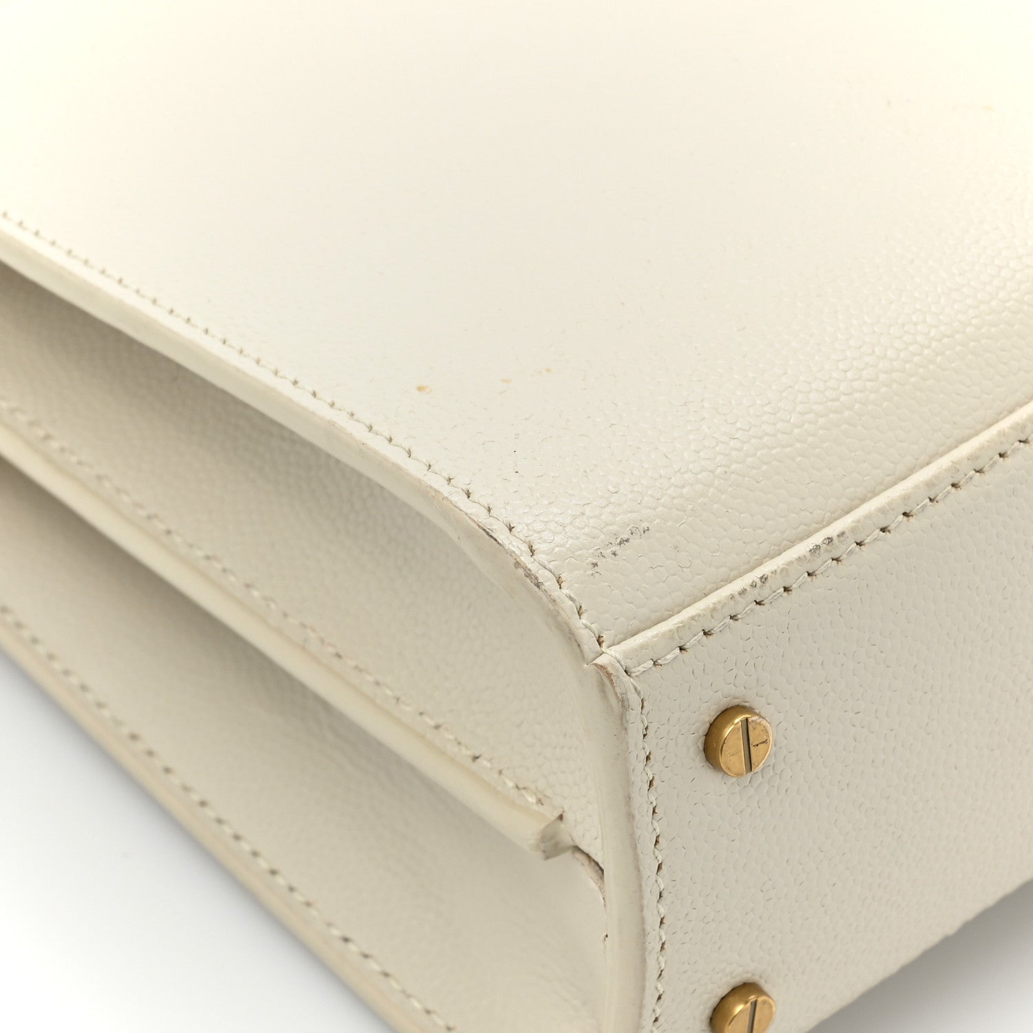 Saint Laurent Grain de Poudre Mini Classic Monogram Cassandra Top Handle Crema Soft 18 of 19