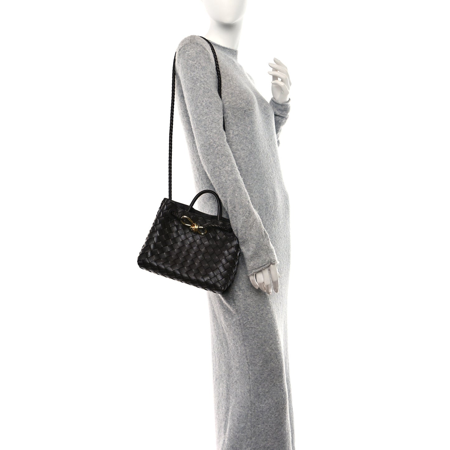 Nappa Intrecciato Small Andiamo Shoulder Bag Fondant
