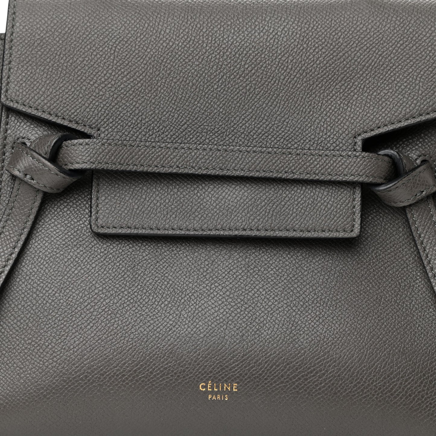 Grained Calfskin Nano Belt Bag Grey