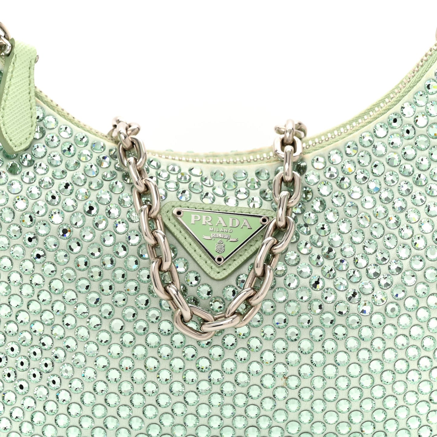 Satin Crystal Re-Edition 2005 Shoulder Bag Acqua