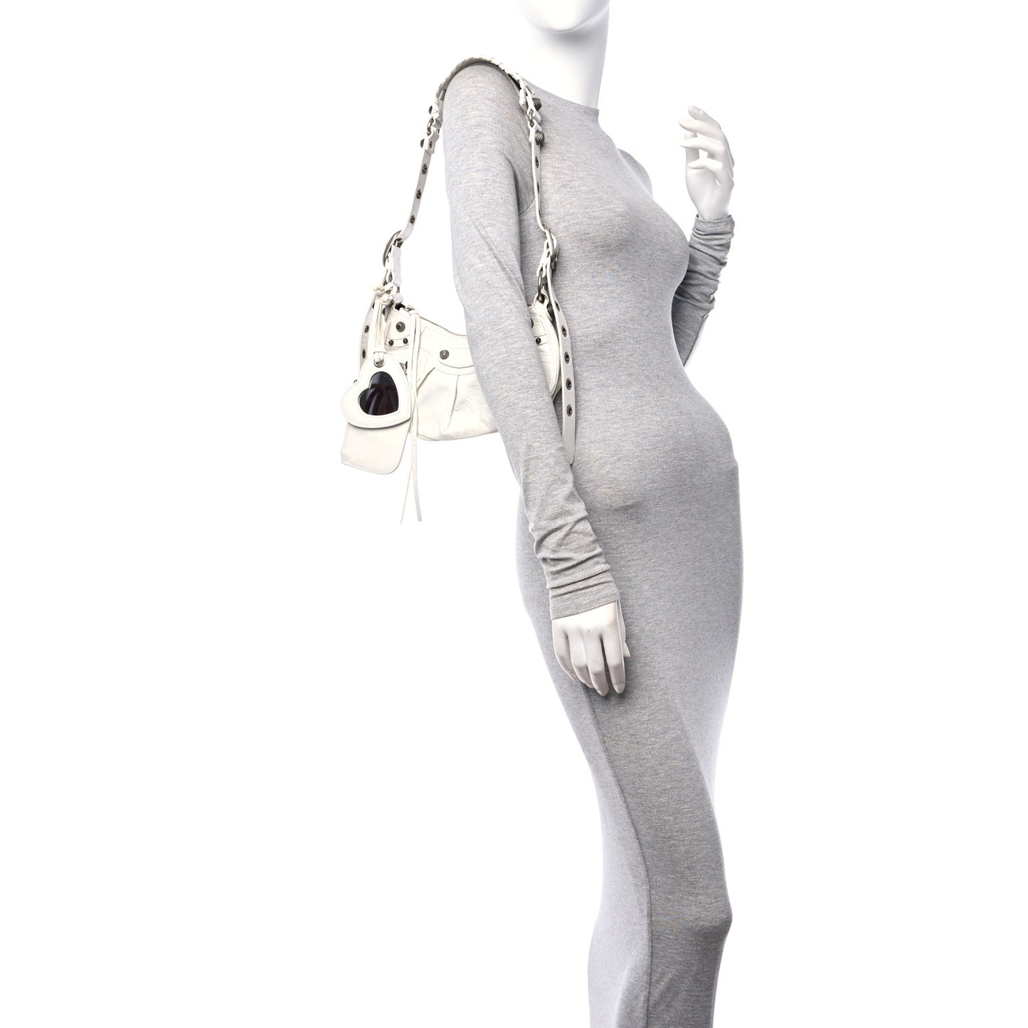 Agneau Arena Le Cagole Shoulder Bag XS Optic White