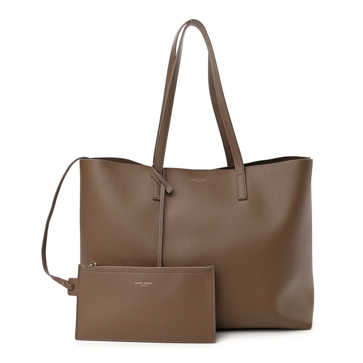 Calfskin Large Shopping Tote Dark Beige