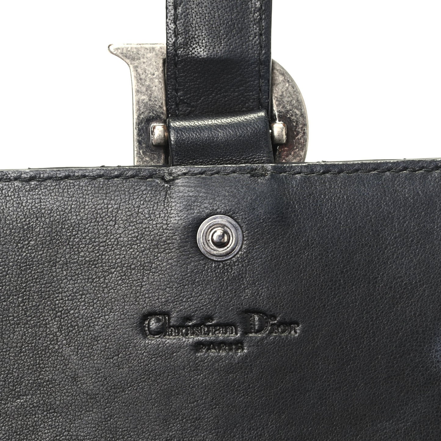Patent Cannage Crossbody Wallet Black