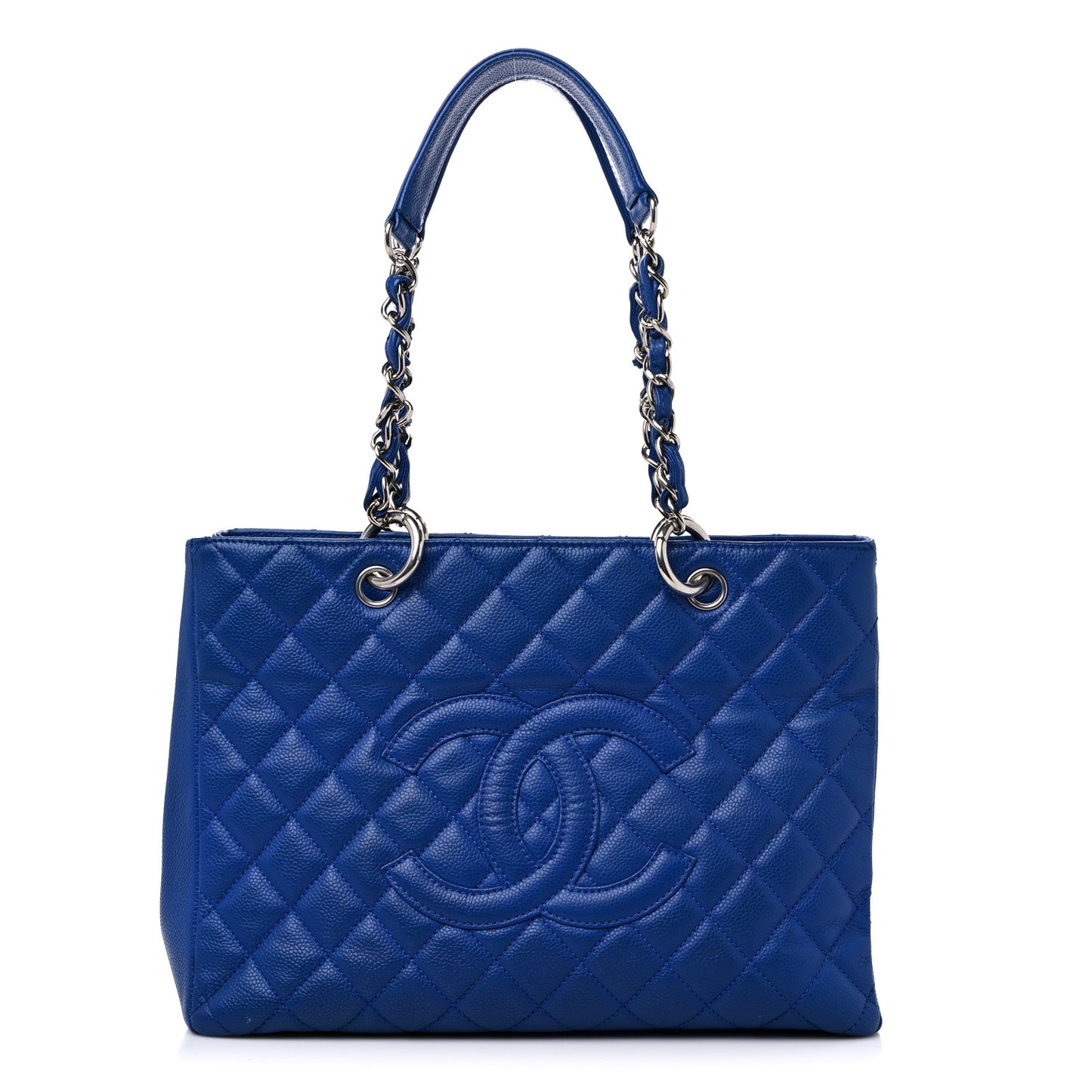 Caviar Quilted Grand Shopping Tote GST Blue