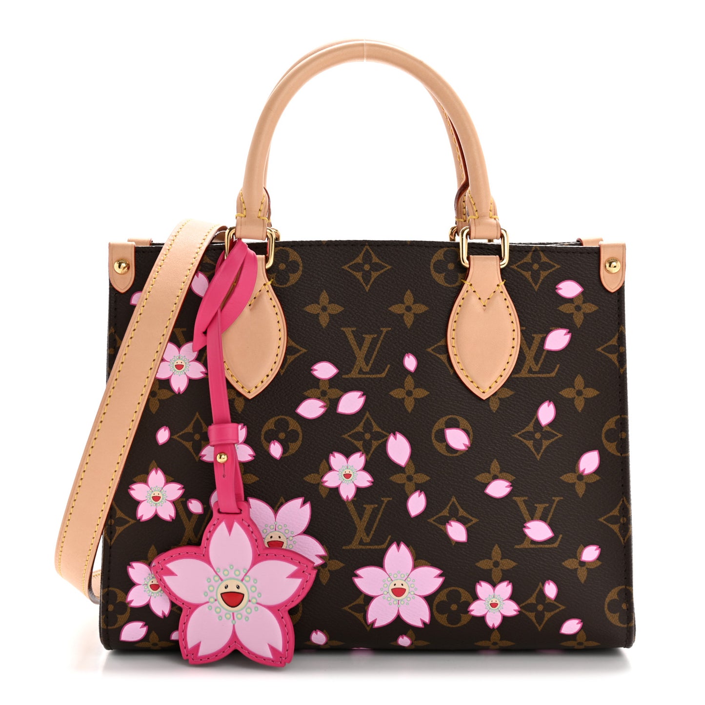 LV X TM Monogram Cherry Blossom Onthego PM Sakura Brown