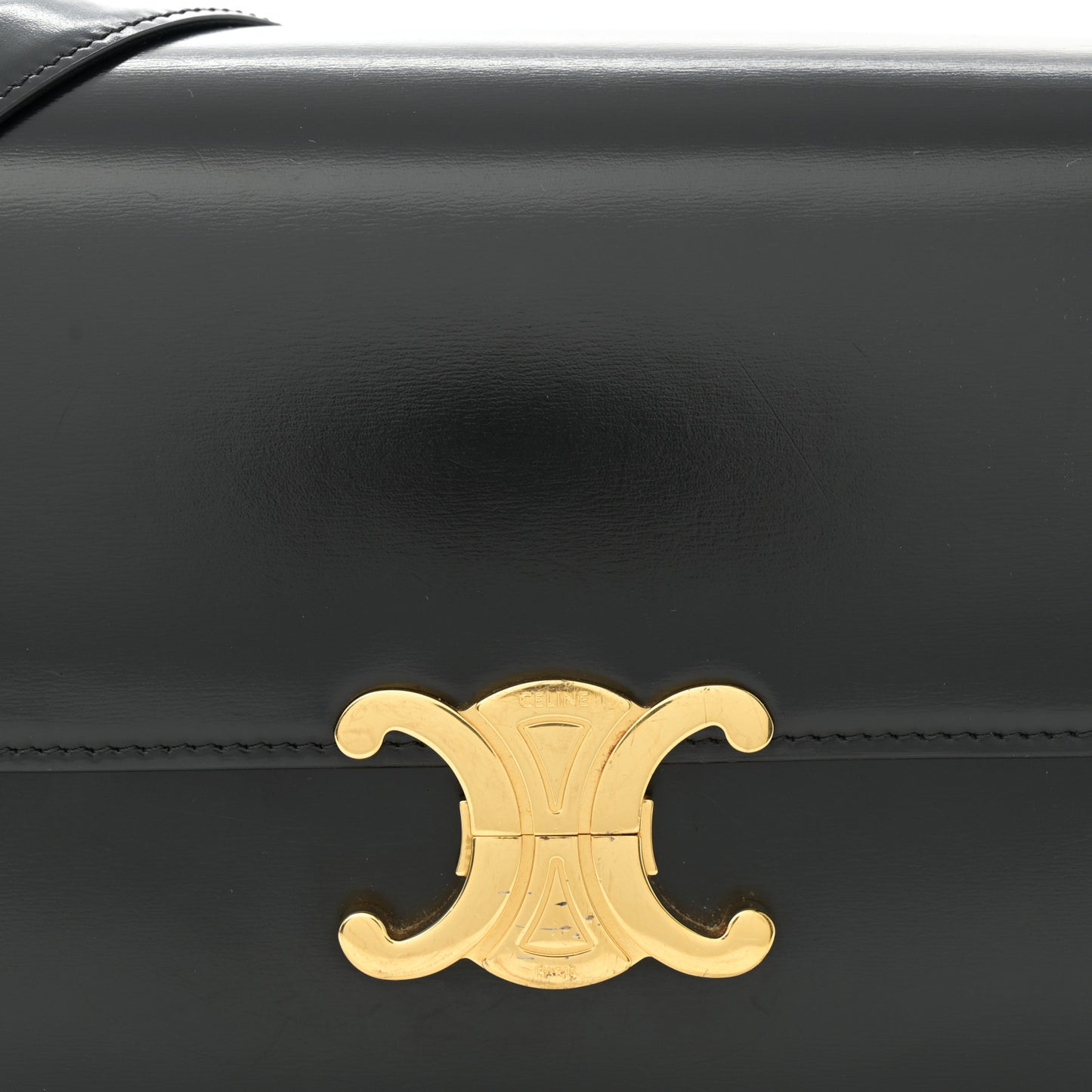 Shiny Calfskin Medium Triomphe Black