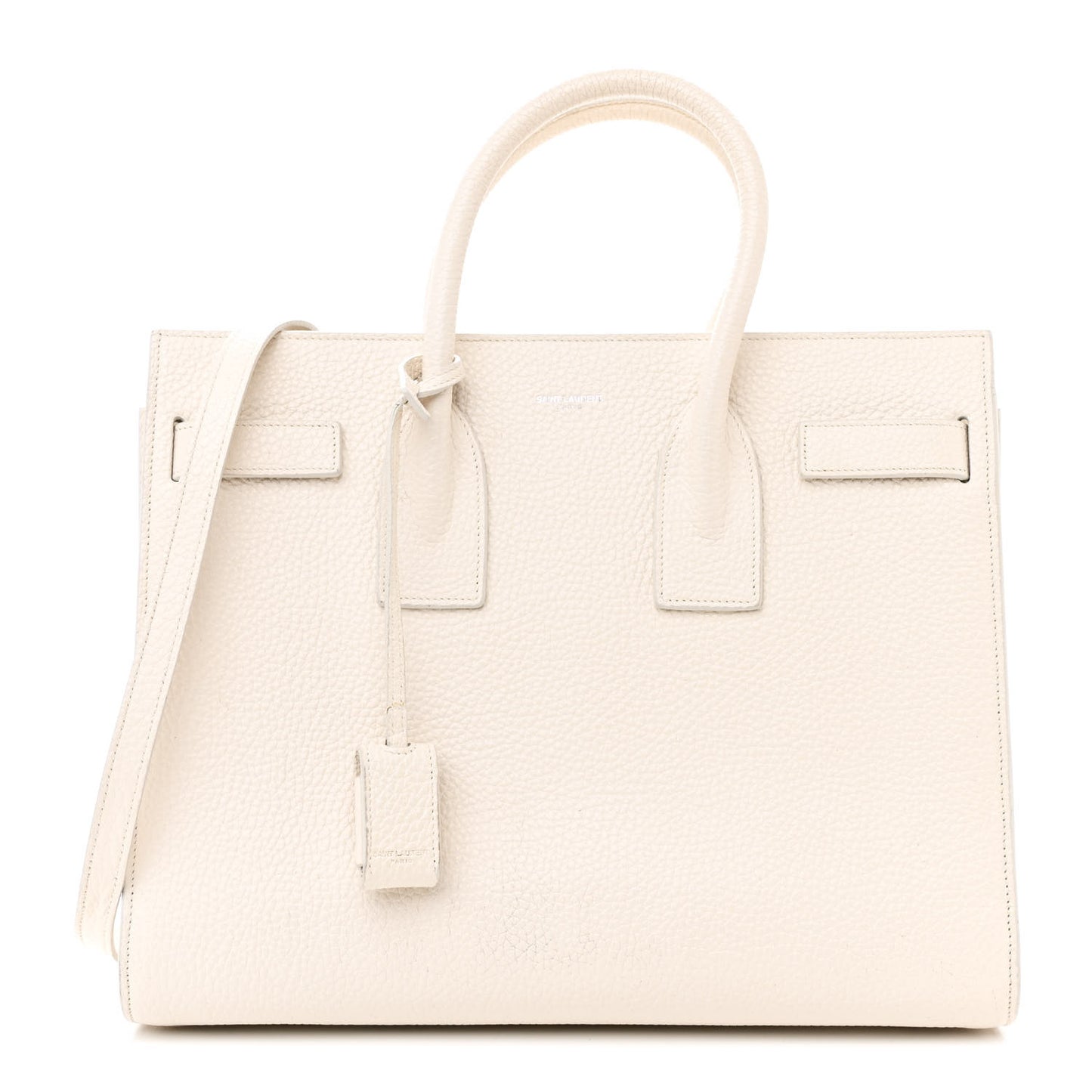 Grained Calfskin Small Sac De Jour Dove White