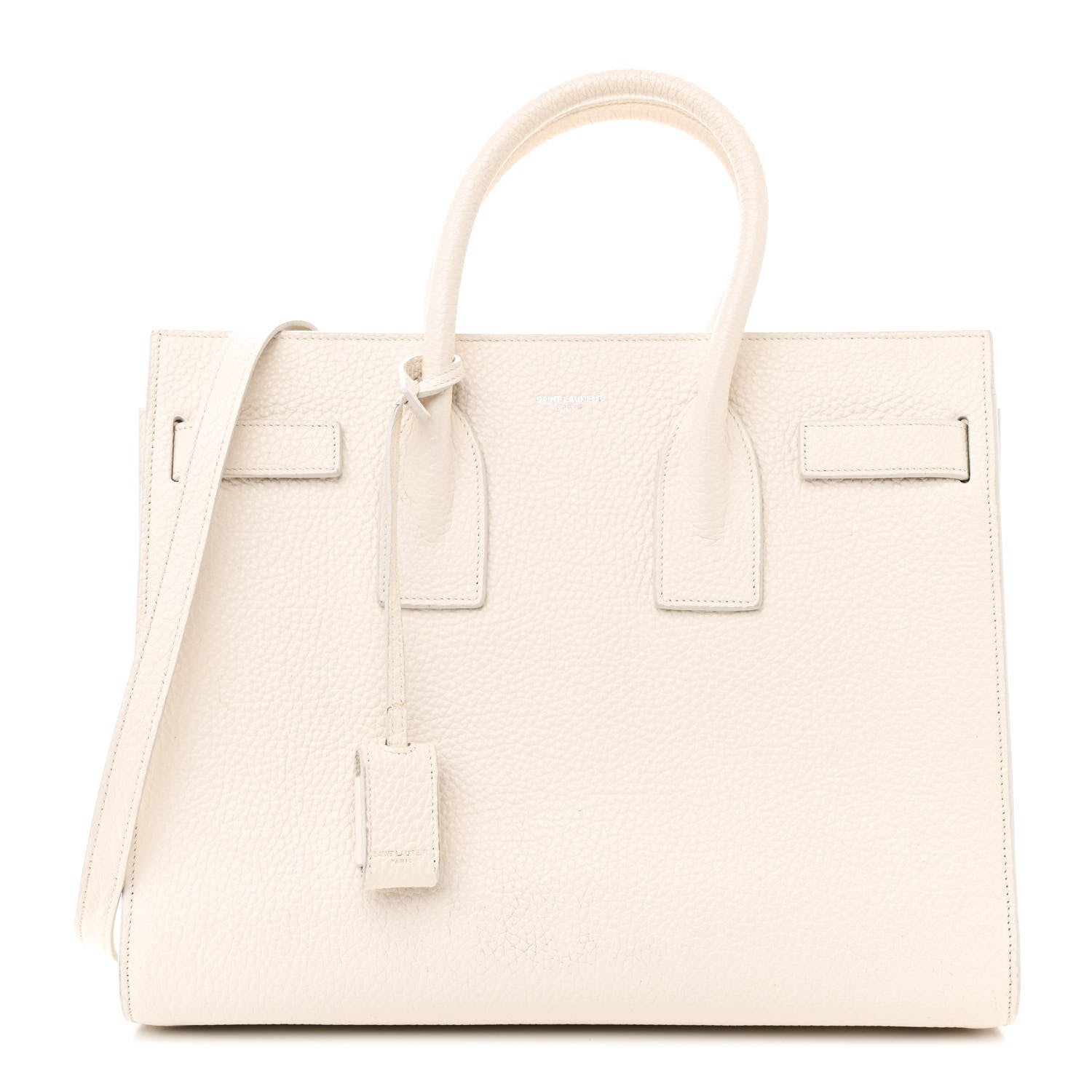 Saint Laurent Grained Calfskin Small Sac De Jour Dove White 1 of 15
