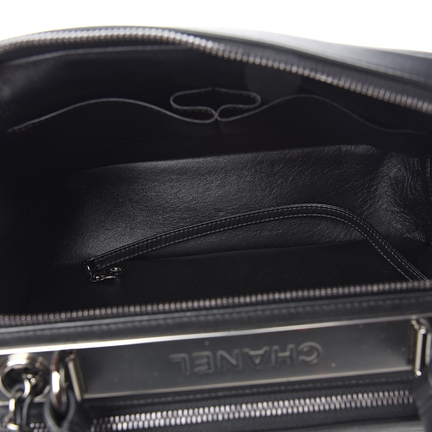 Calfskin Small Trendy CC Bowling Bag Black