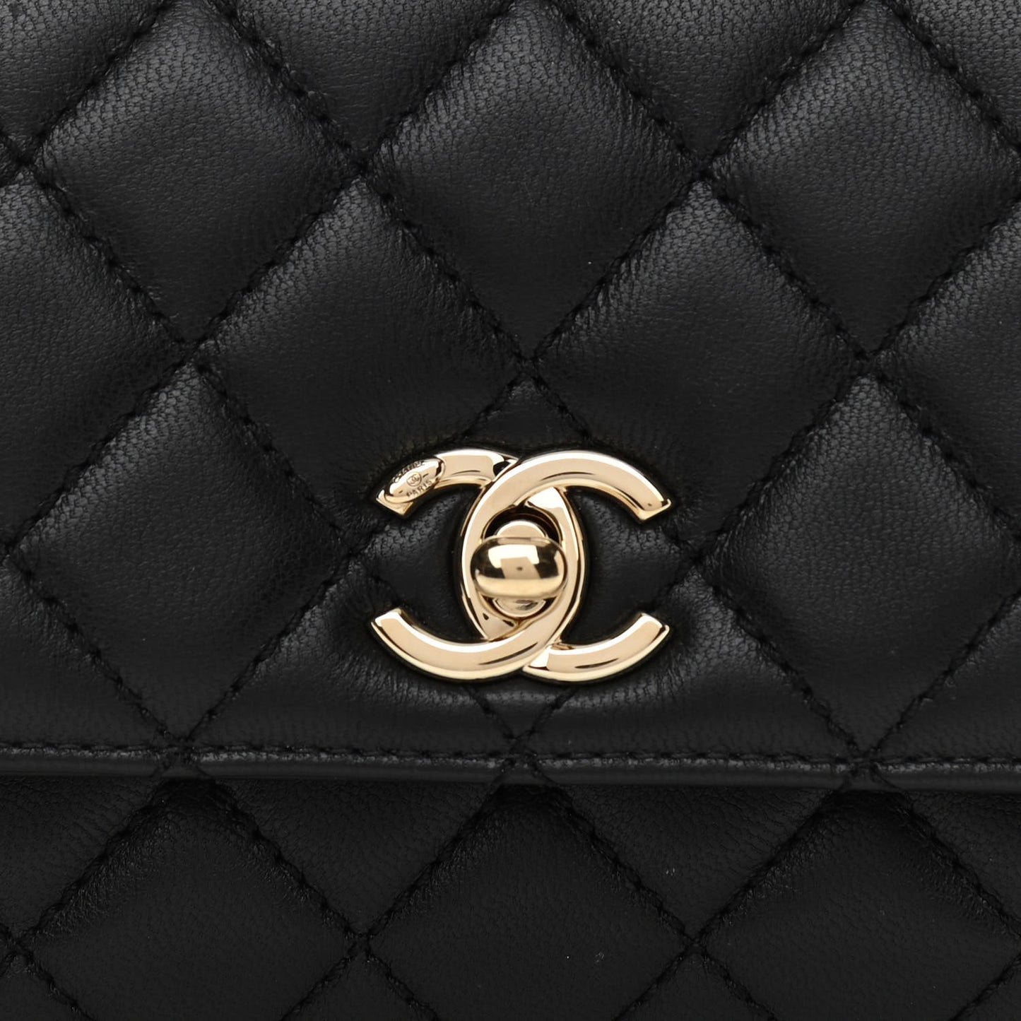 Goatskin Quilted Rainbow Extra Mini Coco Handle Flap Black