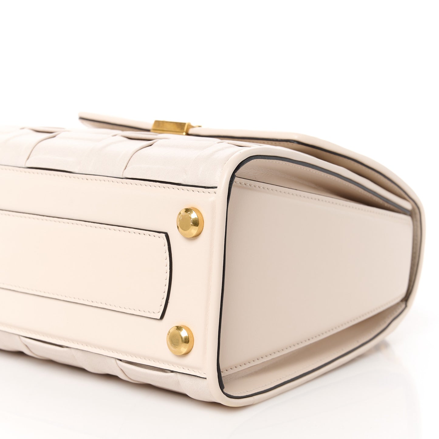 Lambskin Woven Small Boxyz Bone