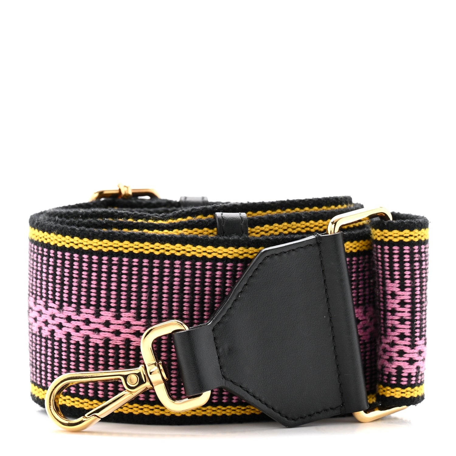 Fendi Cannete Ribbon Poly Vitello Century Logo Adjustable Strap