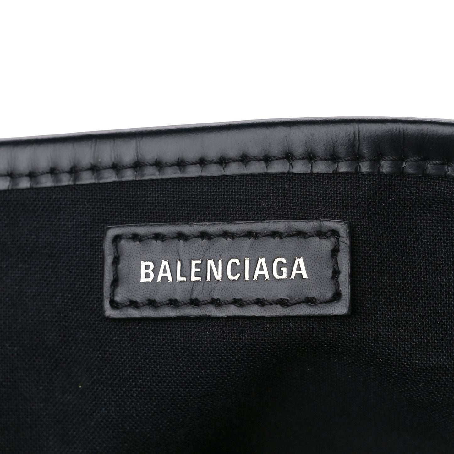Denim Fabric Satin Calfskin Navy Cabas XS Washed Black