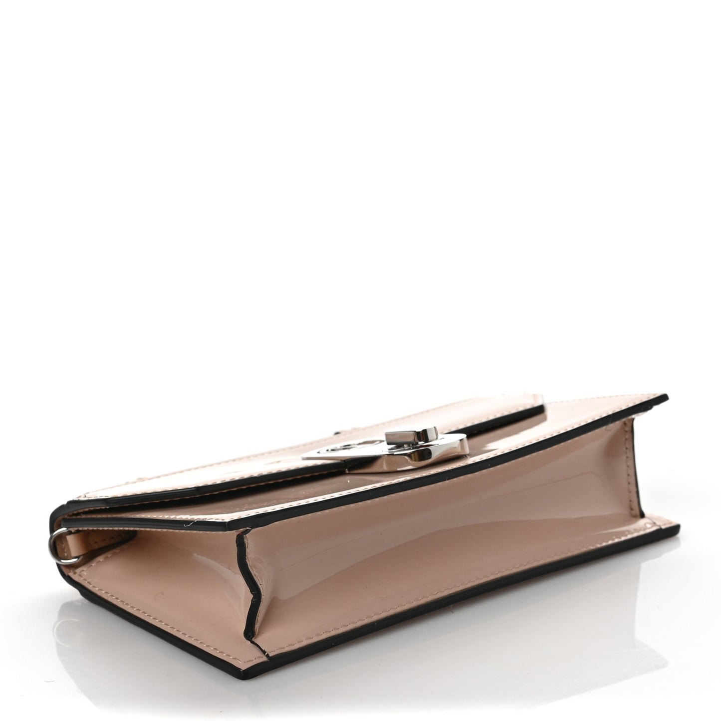 Patent Calfskin Mini Elisa Baguette Nougat