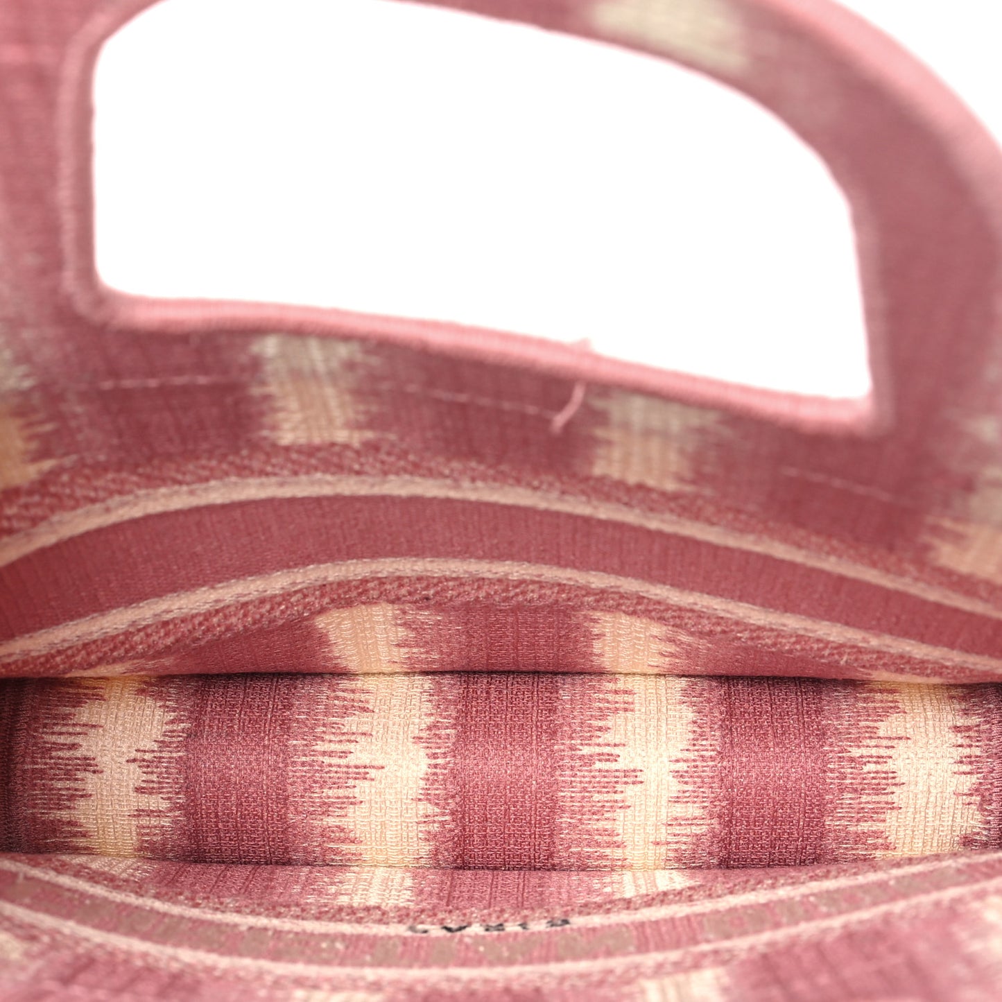 Canvas Embroidered Mini Striped Book Tote Pink Multicolor