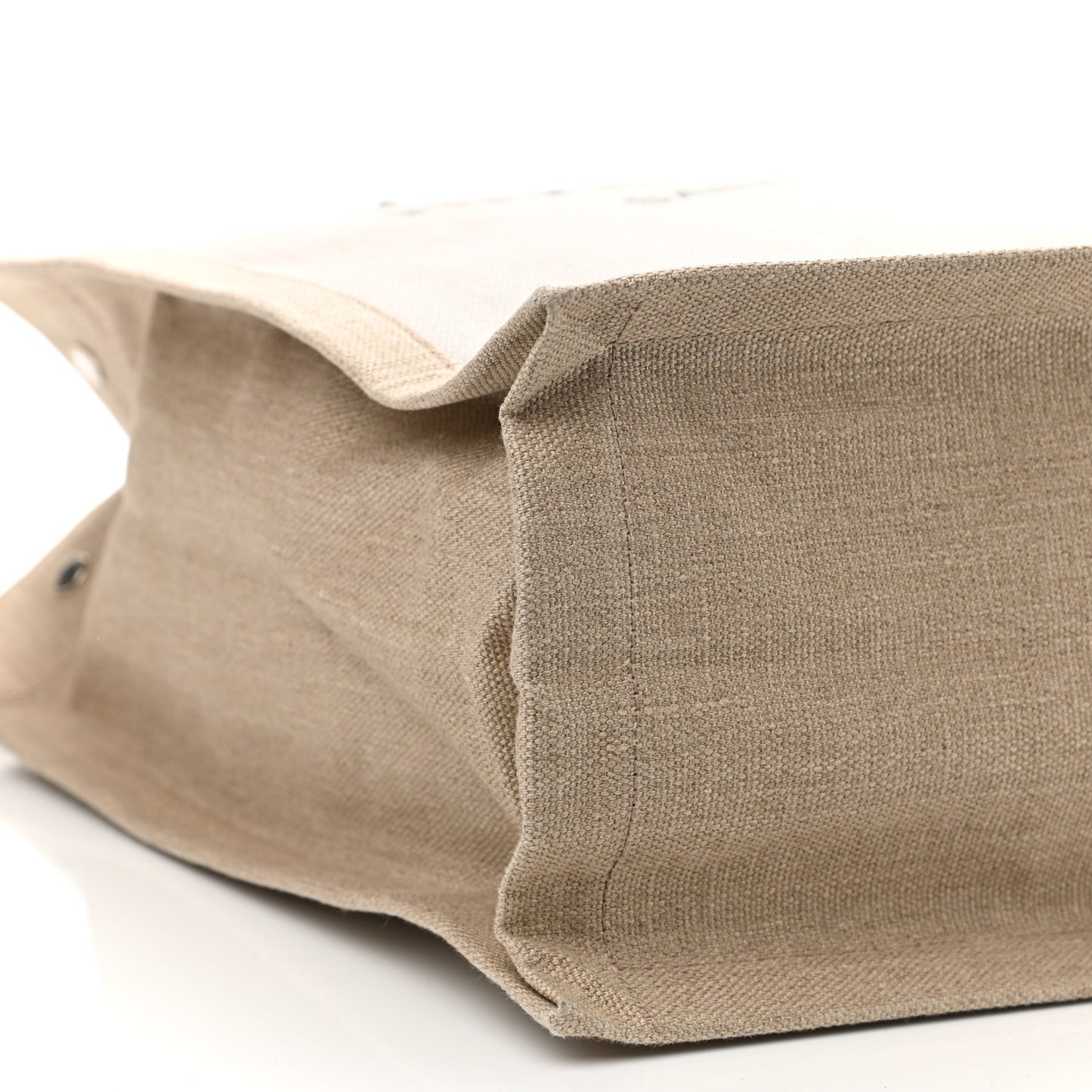 Linen Calfskin Rive Gauche North South Tote Optic White