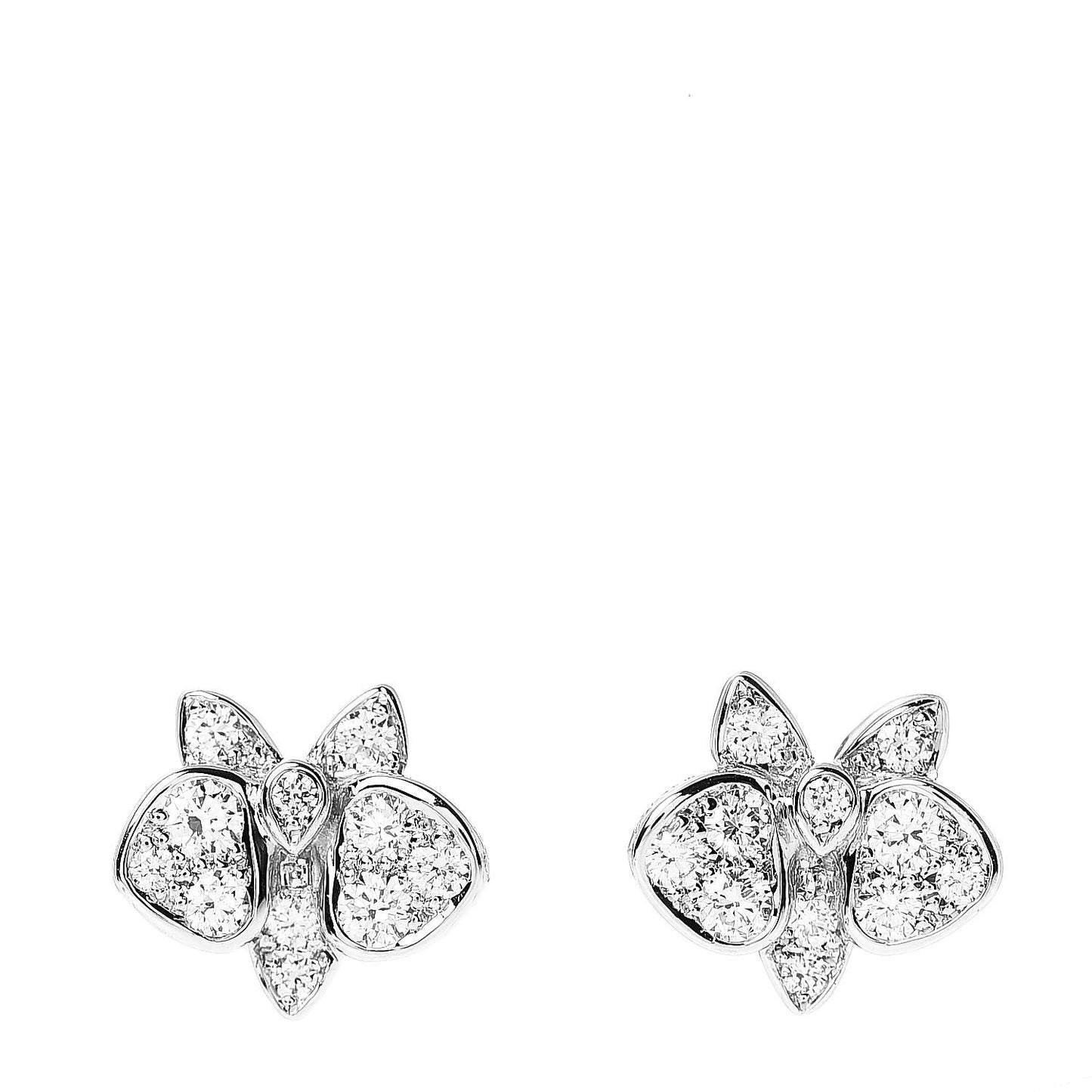 18K White Gold Diamond Caresse D'Orchidees Par Earrings