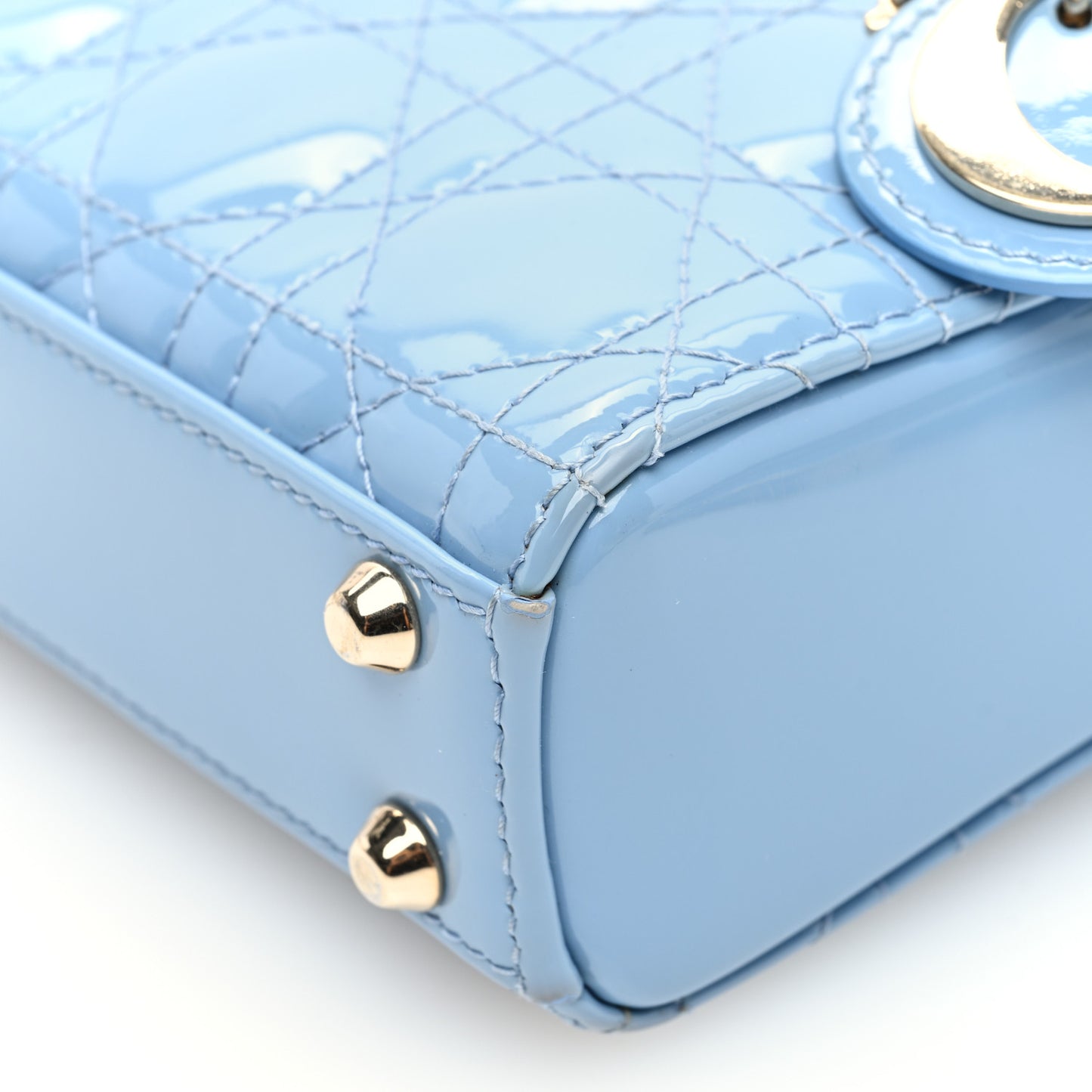 Patent Cannage Micro Lady Dior Cornflower Blue