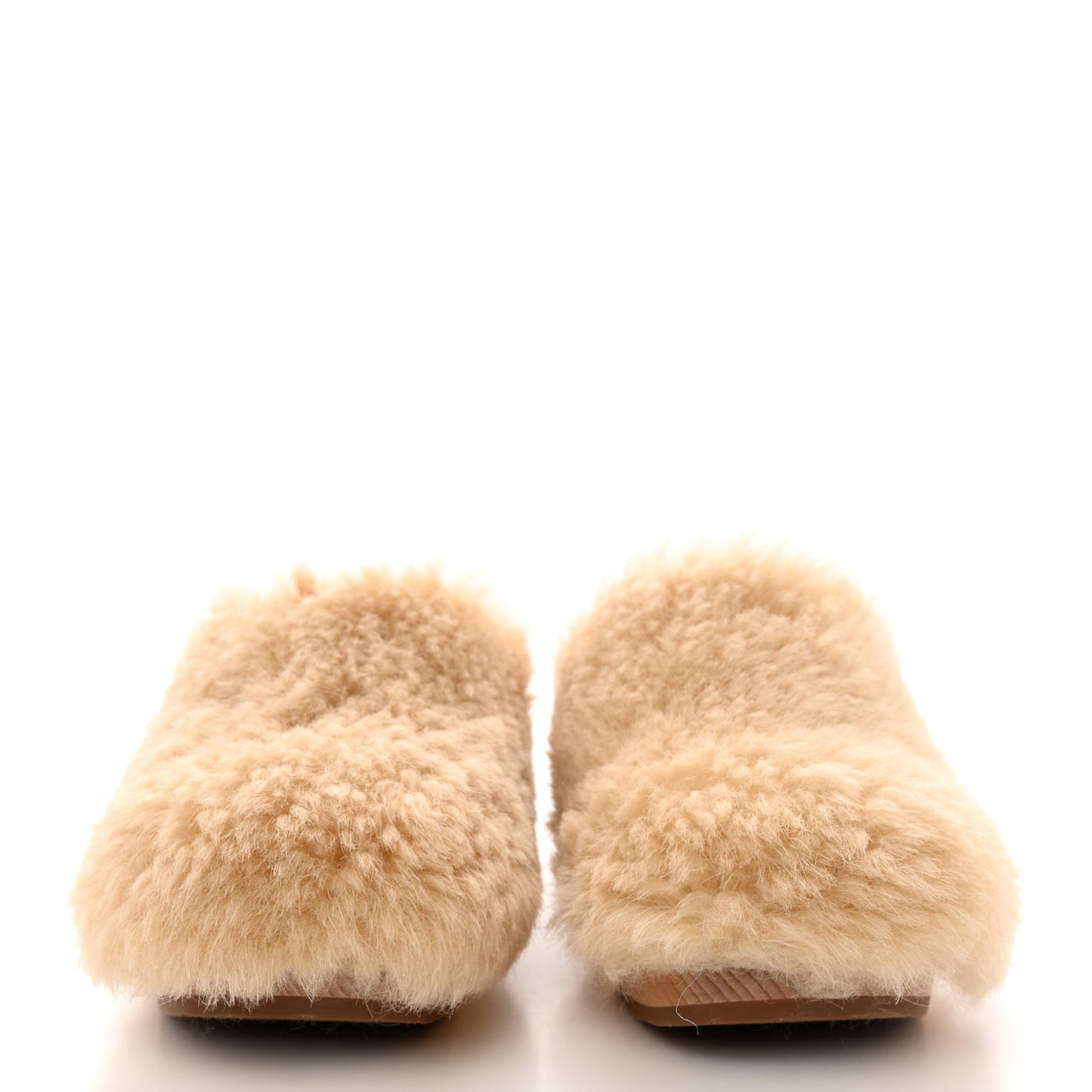 Shearling Lambskin Clogs 38 Beige