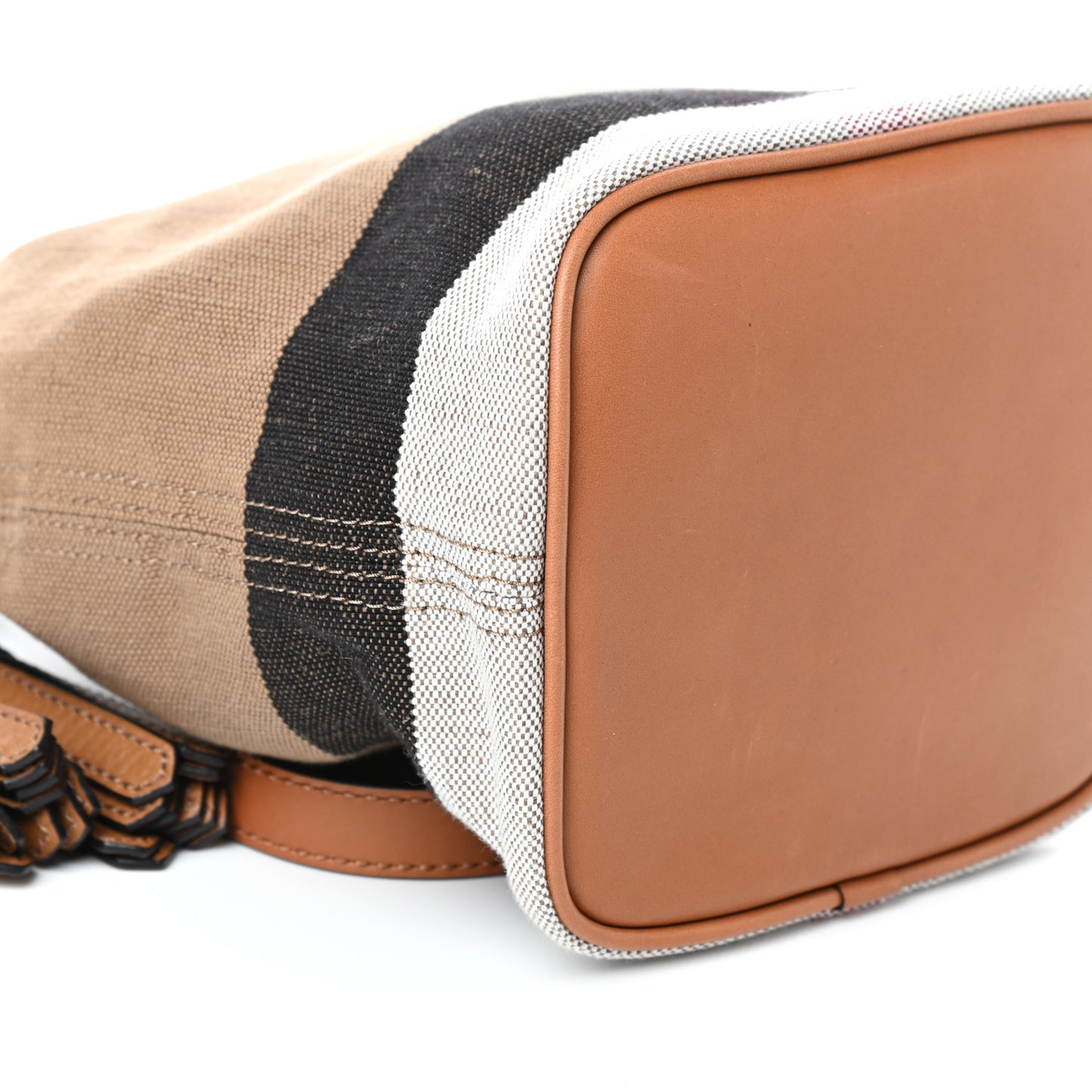 Canvas Mega Check Mini Ashby Tassel Crossbody Saddle Brown