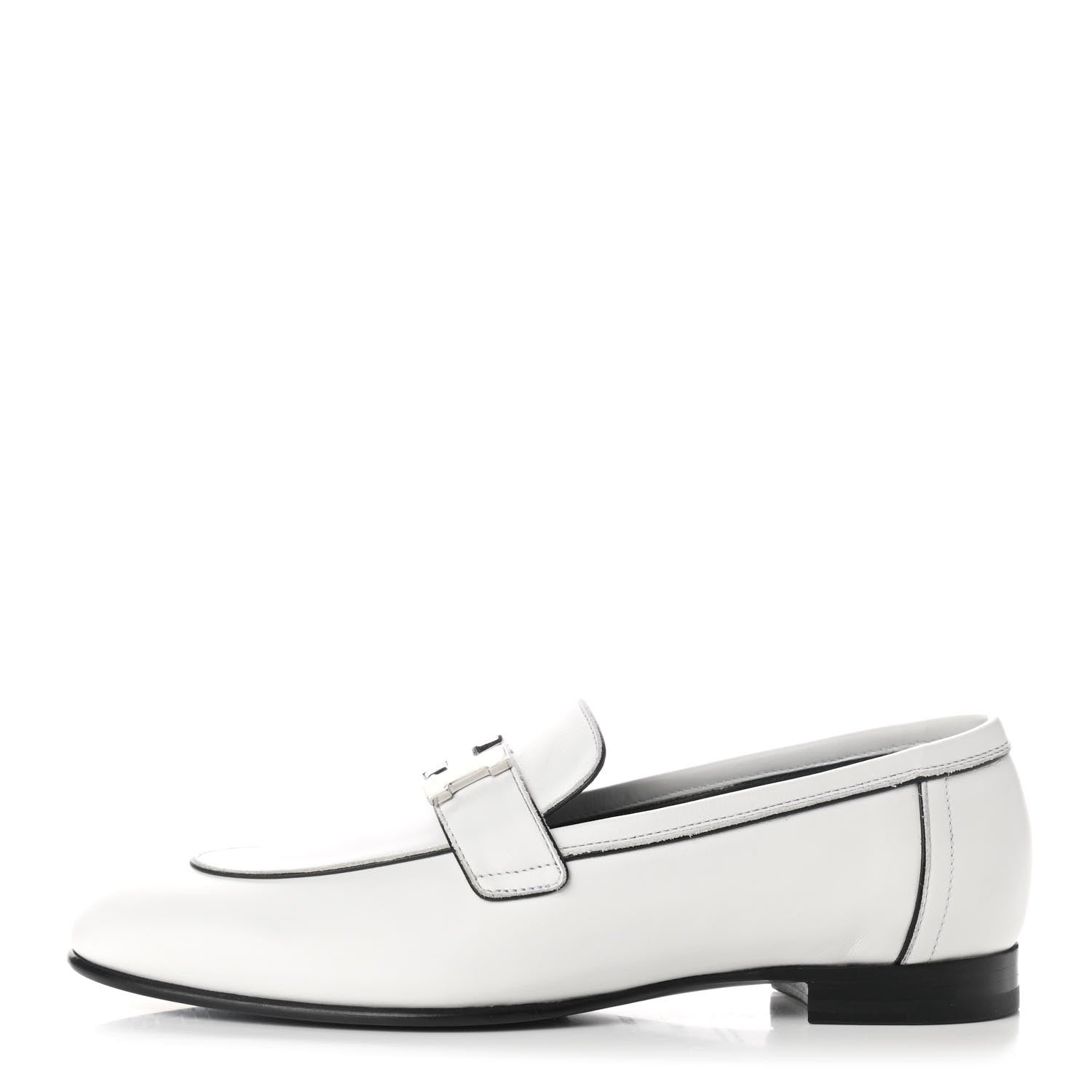 Hermes Calfskin Womens Paris Loafers 36.5 White 1 of 9