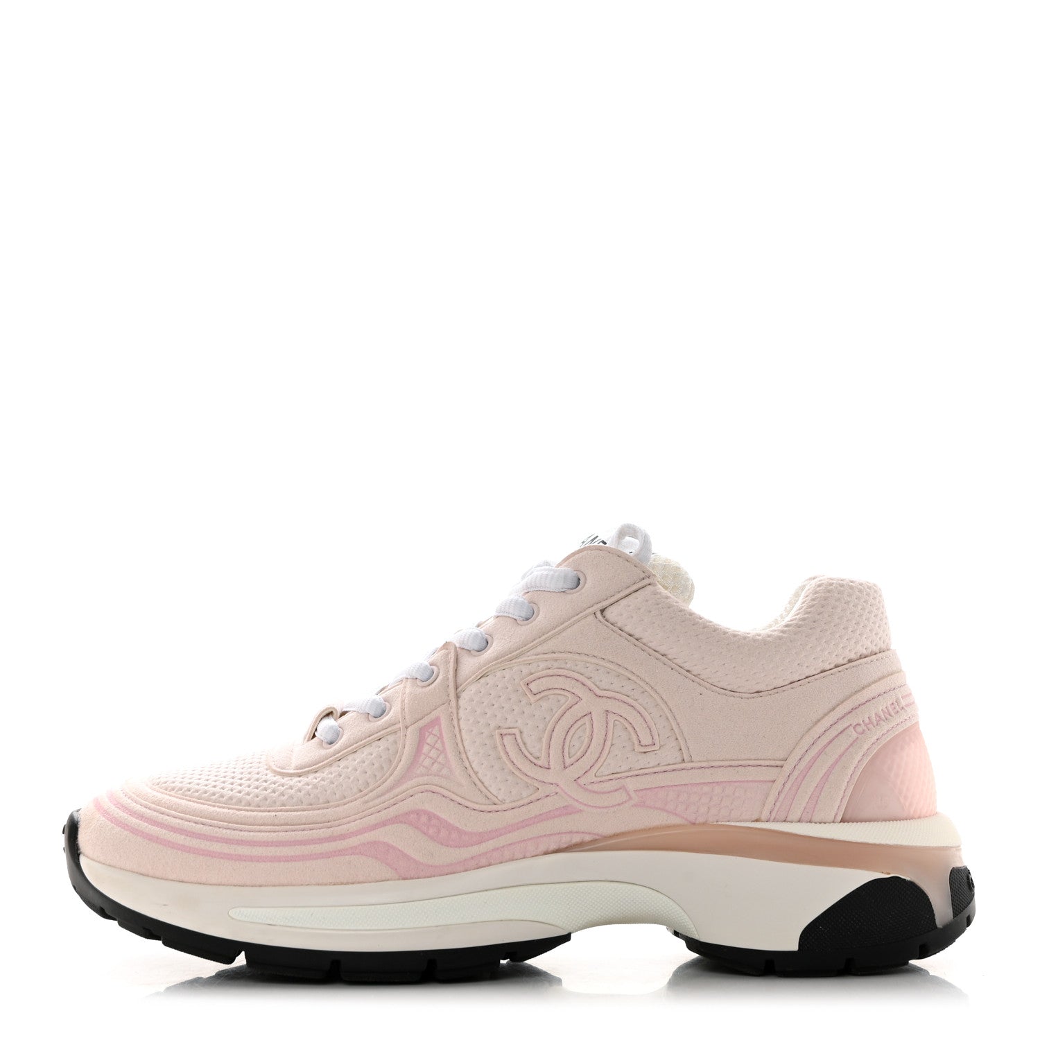Chanel Fabric CC Womens Sneakers 37 Light Pink 1 of 9