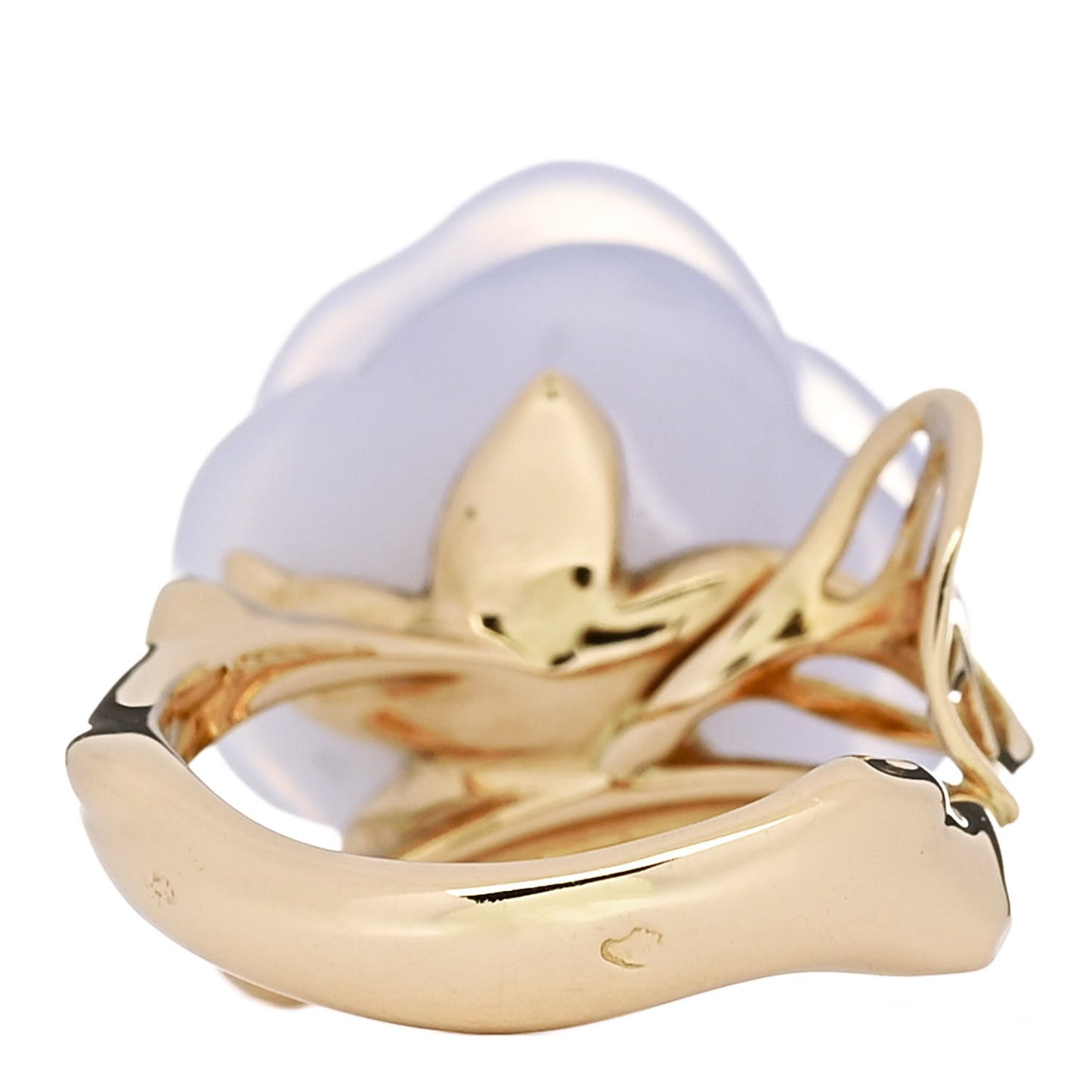 18K Yellow Gold Diamond Chalcedony Rose Dior Pre Catelan Ring 49 4.75
