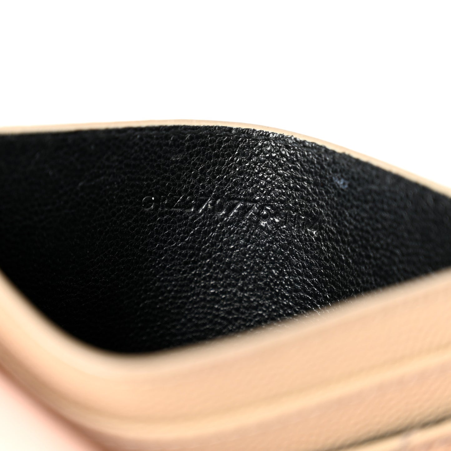 Grain De Poudre Matelasse Chevron Monogram Credit Card Case Nude Powder