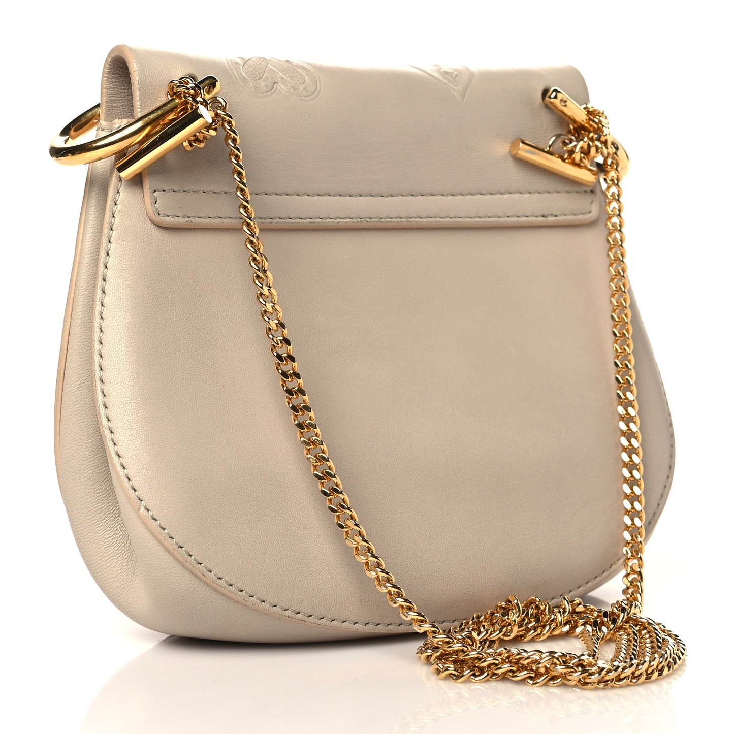 Calfskin Embossed Small Drew Shoulder Bag Abstract White