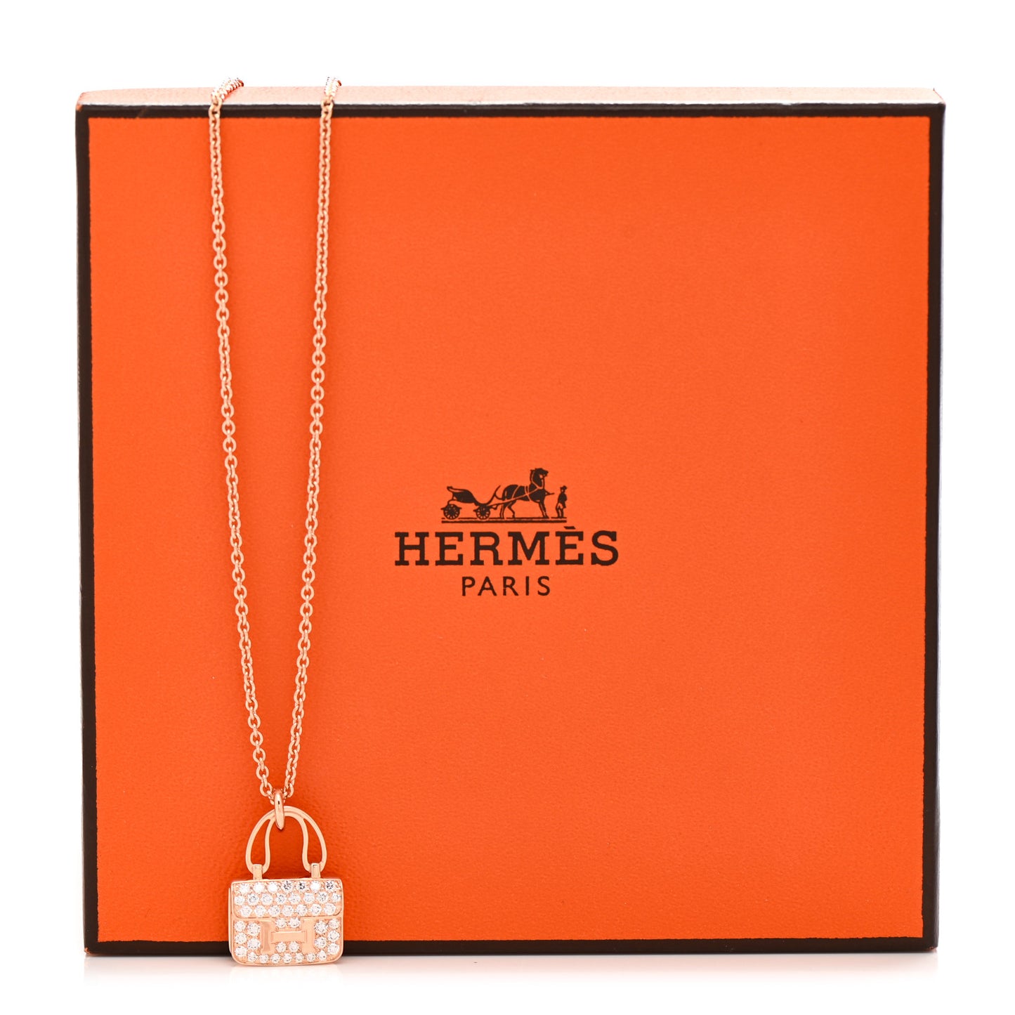 18K Rose Gold Diamond Constance Amulettes Pendant Necklace