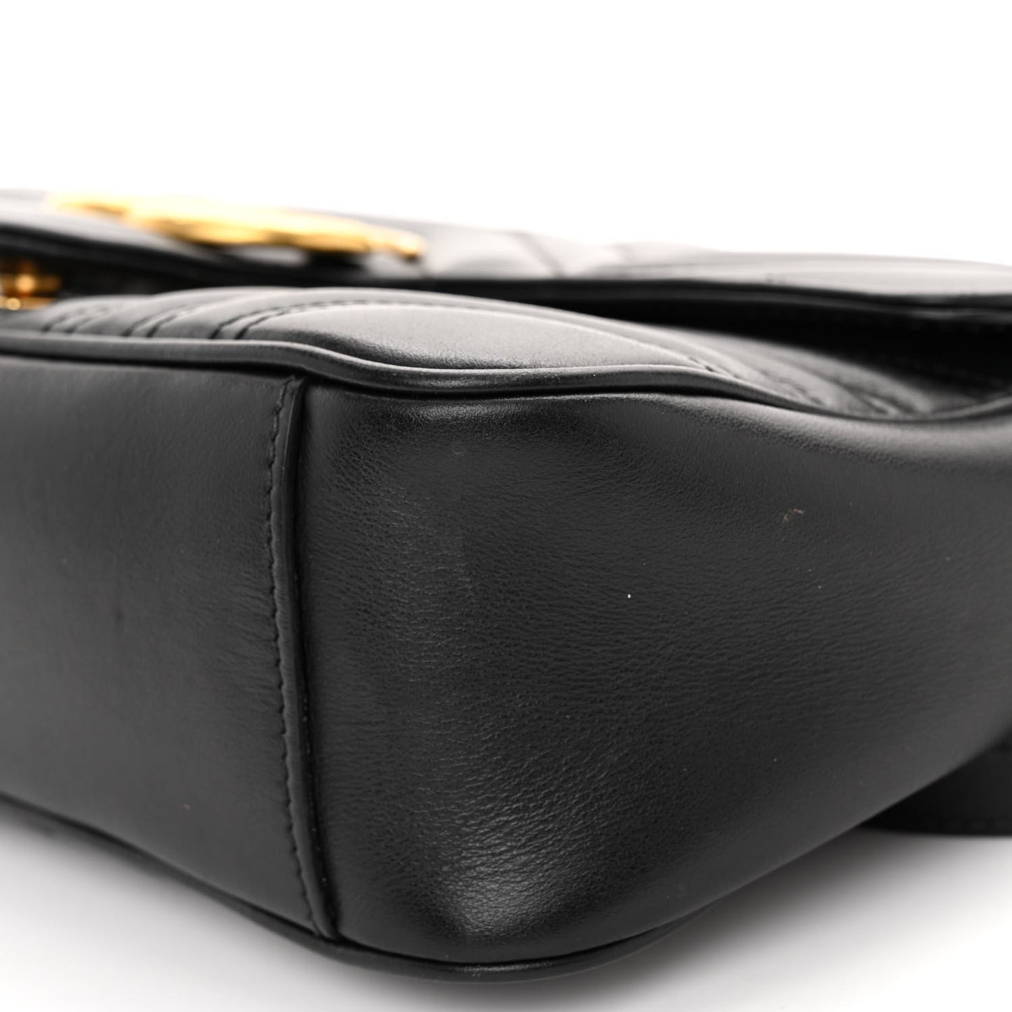 Calfskin Matelasse Small GG Marmont Shoulder Bag Black