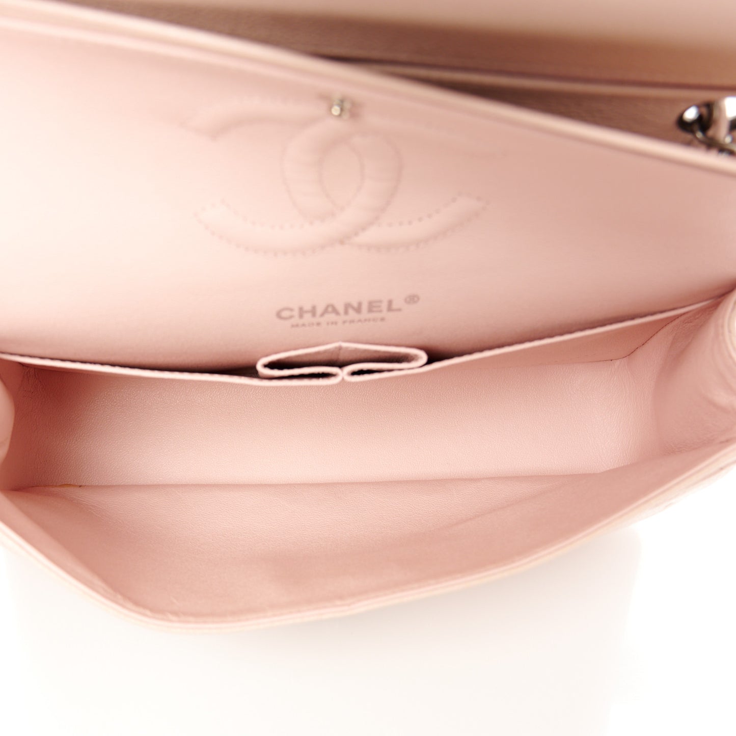 Caviar Quilted Medium Double Flap Light Pink