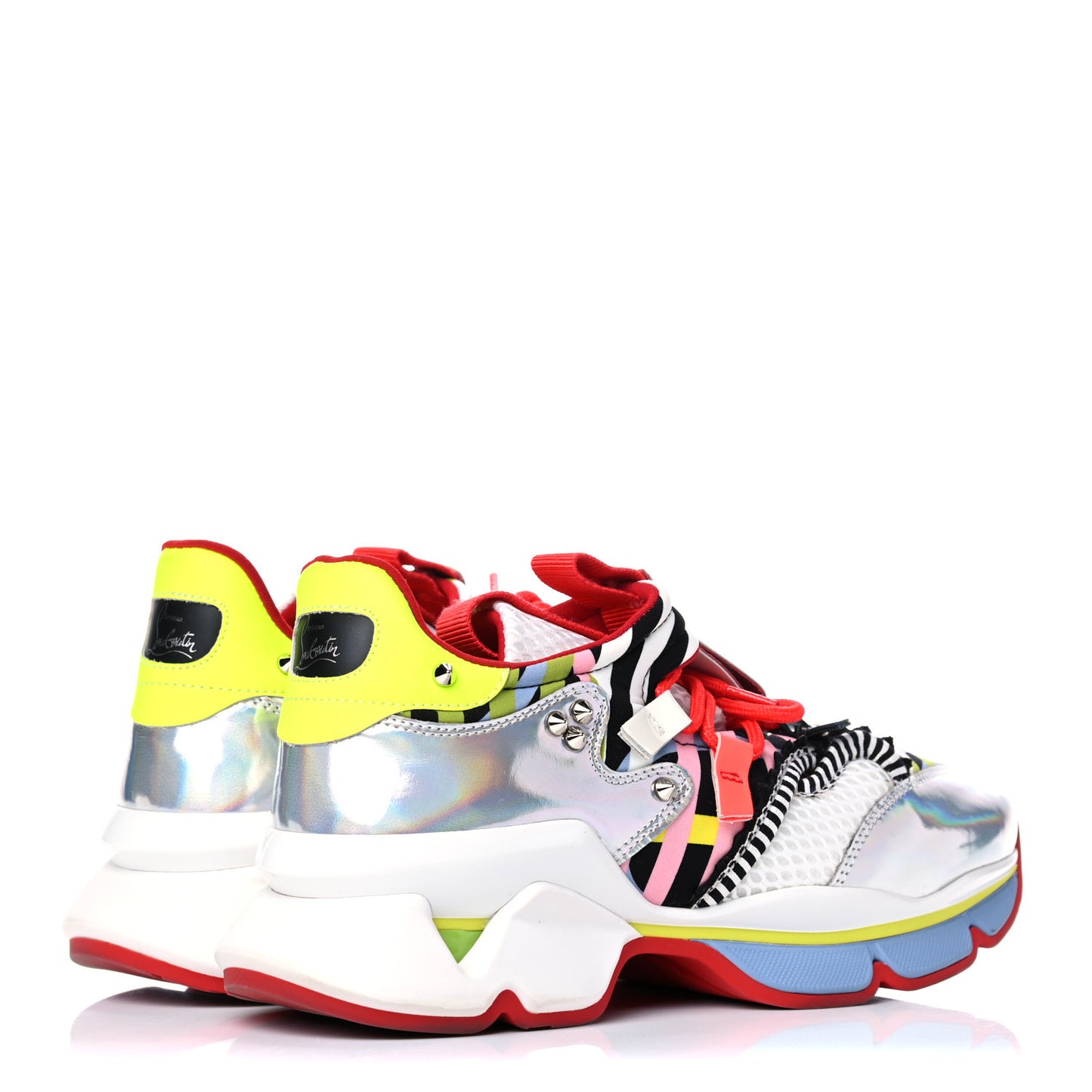 Neoprene Specchio Laser Donna Red Runner Spike Flat Sneaker 37.5 Multicolor