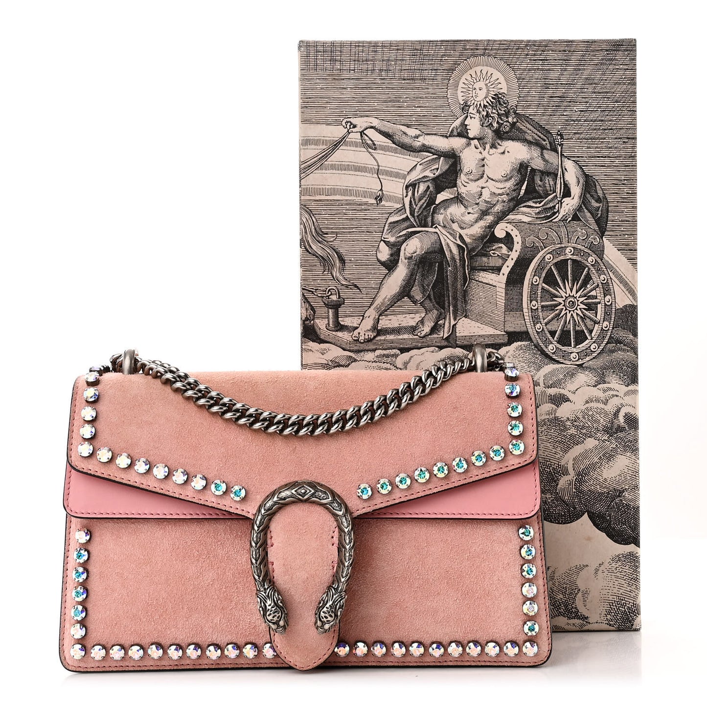 Suede Crystal Small Dionysus Shoulder Bag Peonia