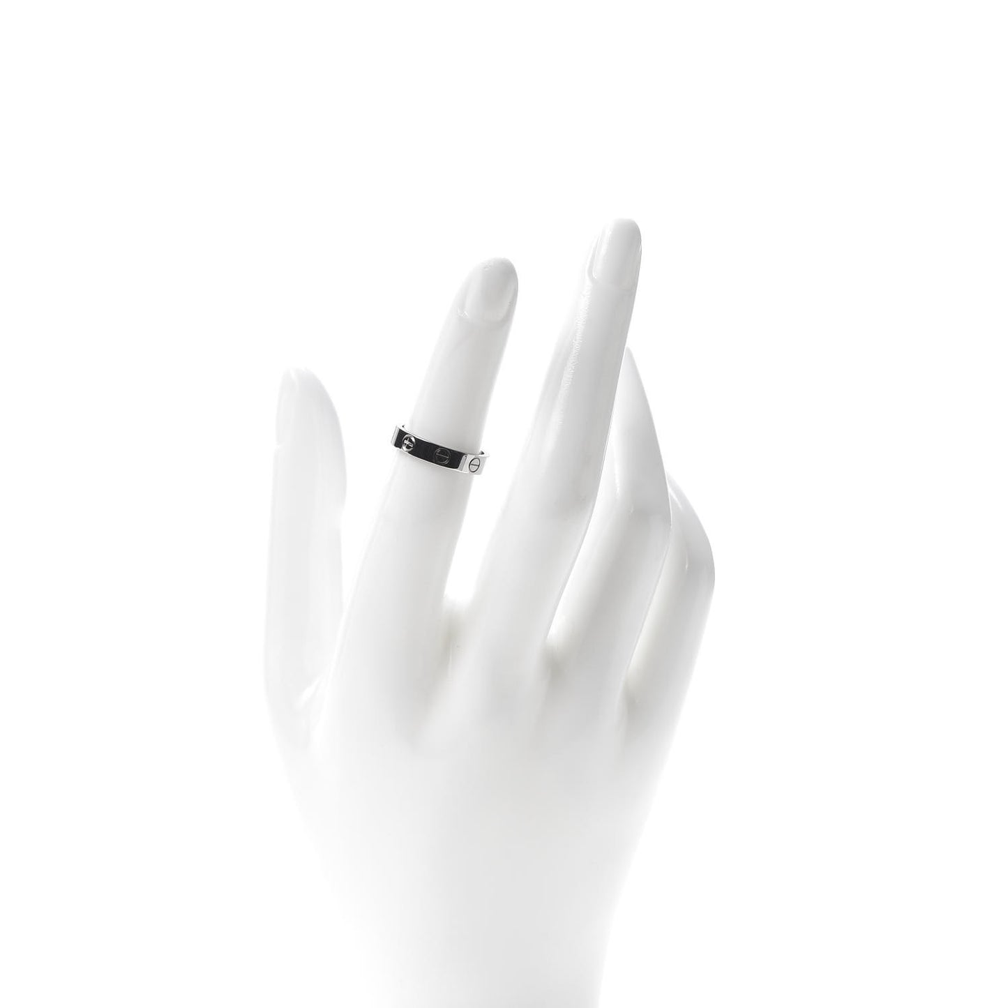 18K White Gold 3.5mm LOVE Wedding Band Ring 49 5