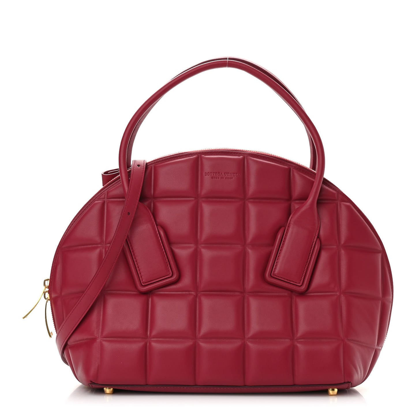 Butter Calfskin Padded Swoop Amaranto