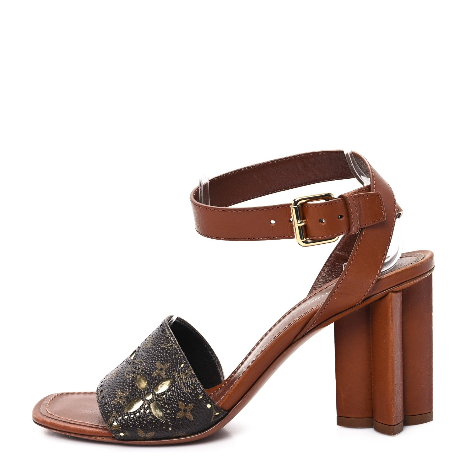 Louis Vuitton Calfskin Perforated Monogram Silhouette Sandals 39