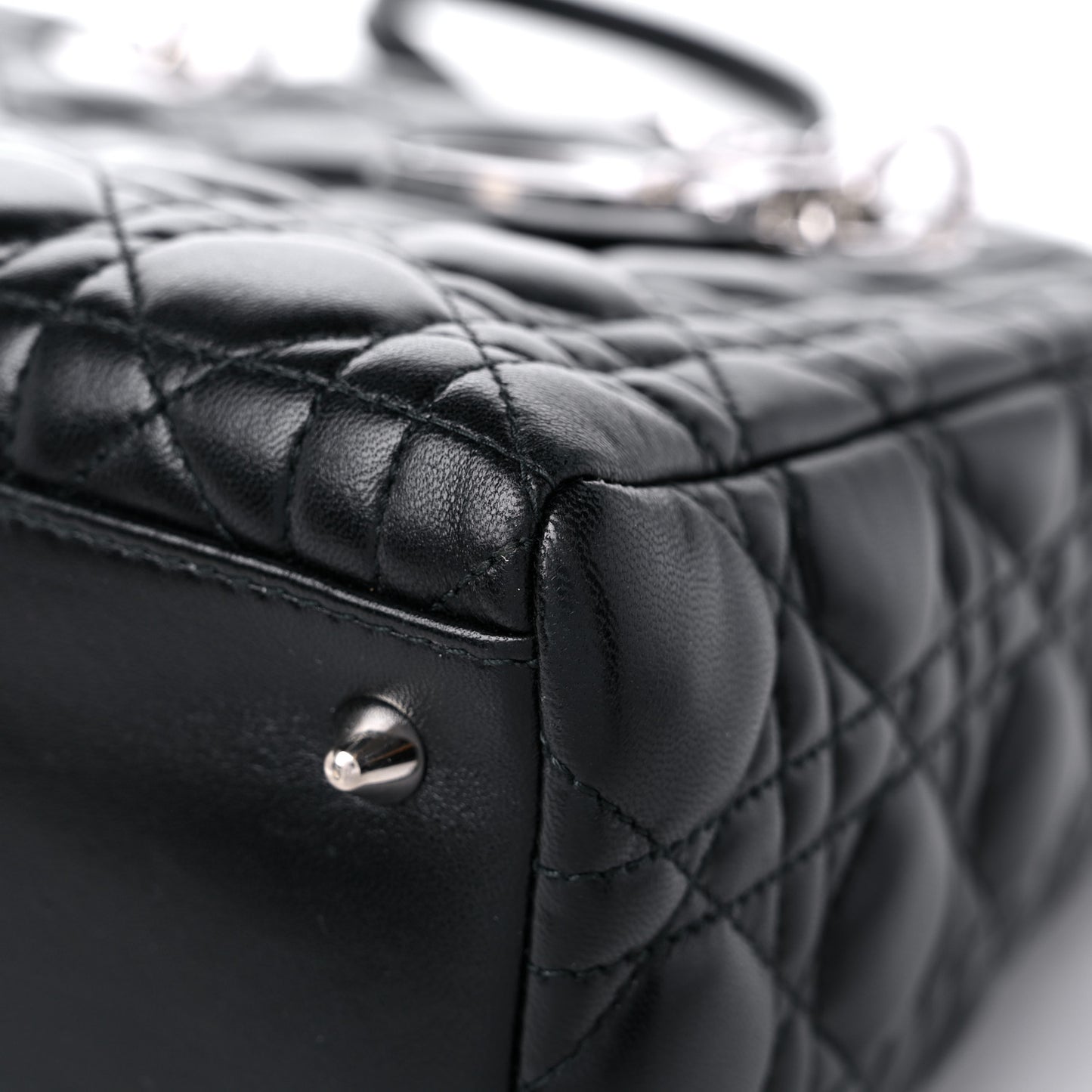 Lambskin Cannage Medium Lady Dior Black