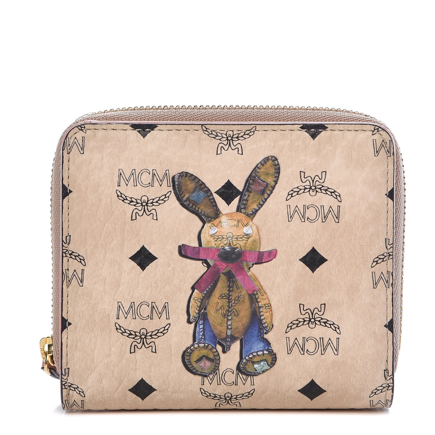 MCM ラビット　財布 MCM Visetos Rabbit Zip Around Wallet Pink 475826 – FASHIONPHILE