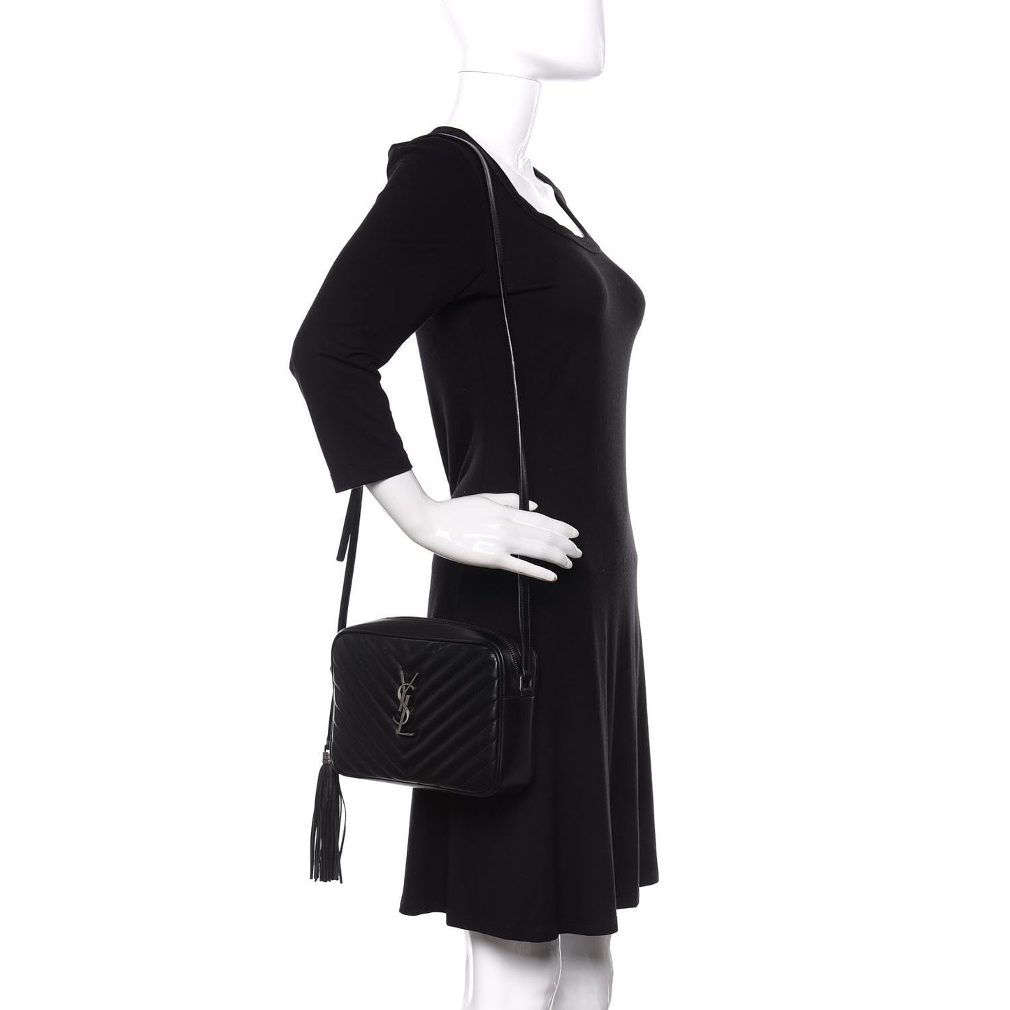 Calfskin Matelasse Monogram Lou Camera Bag Black