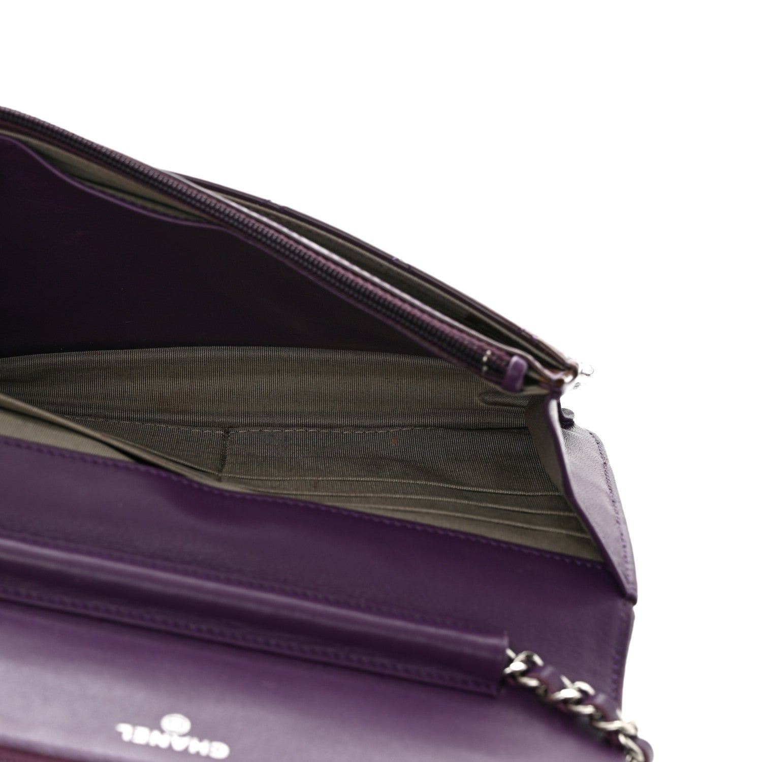 Chanel Patent Quilted Brilliant Wallet On Chain WOC Violet 5 of 12