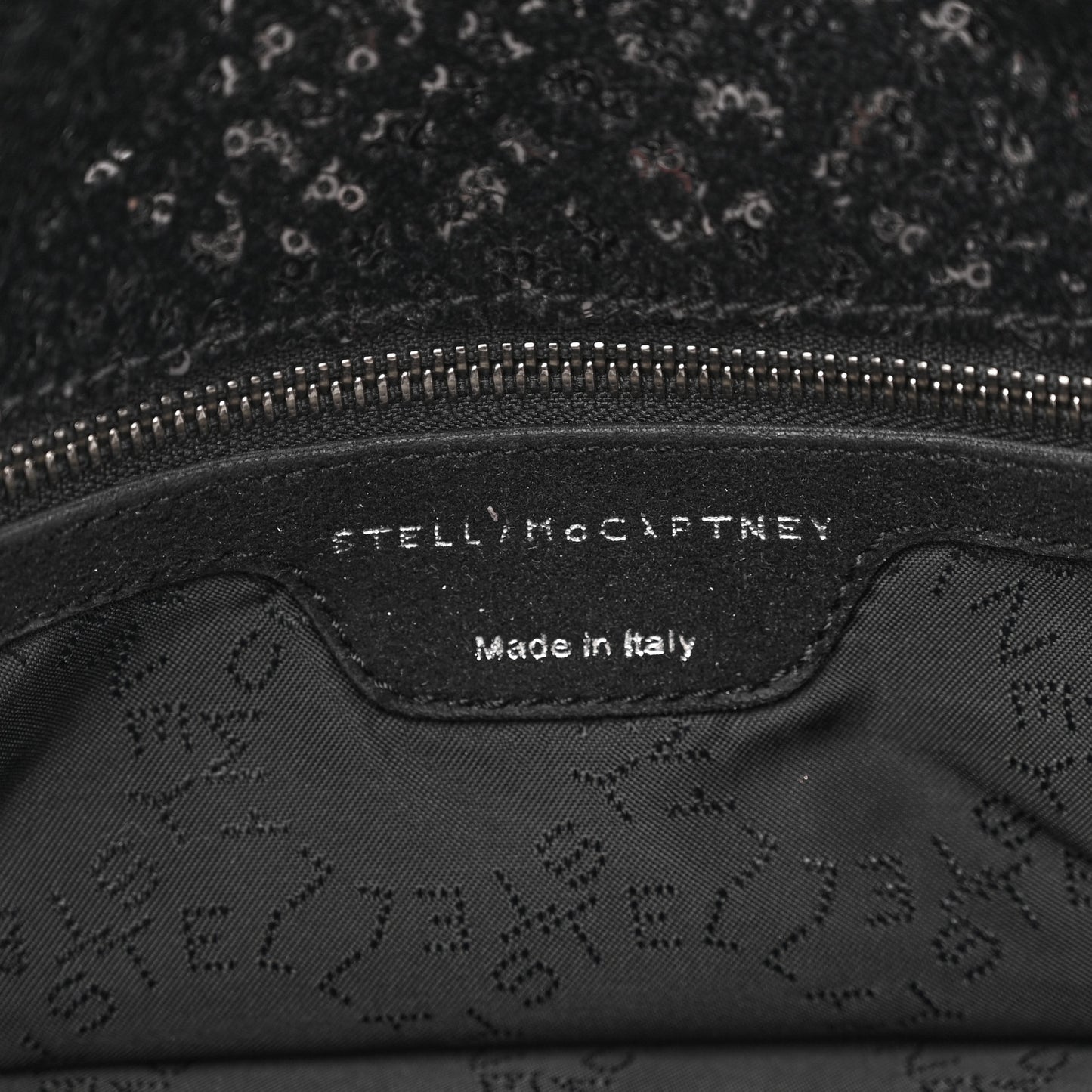 Sequin Small Falabella Tote Black